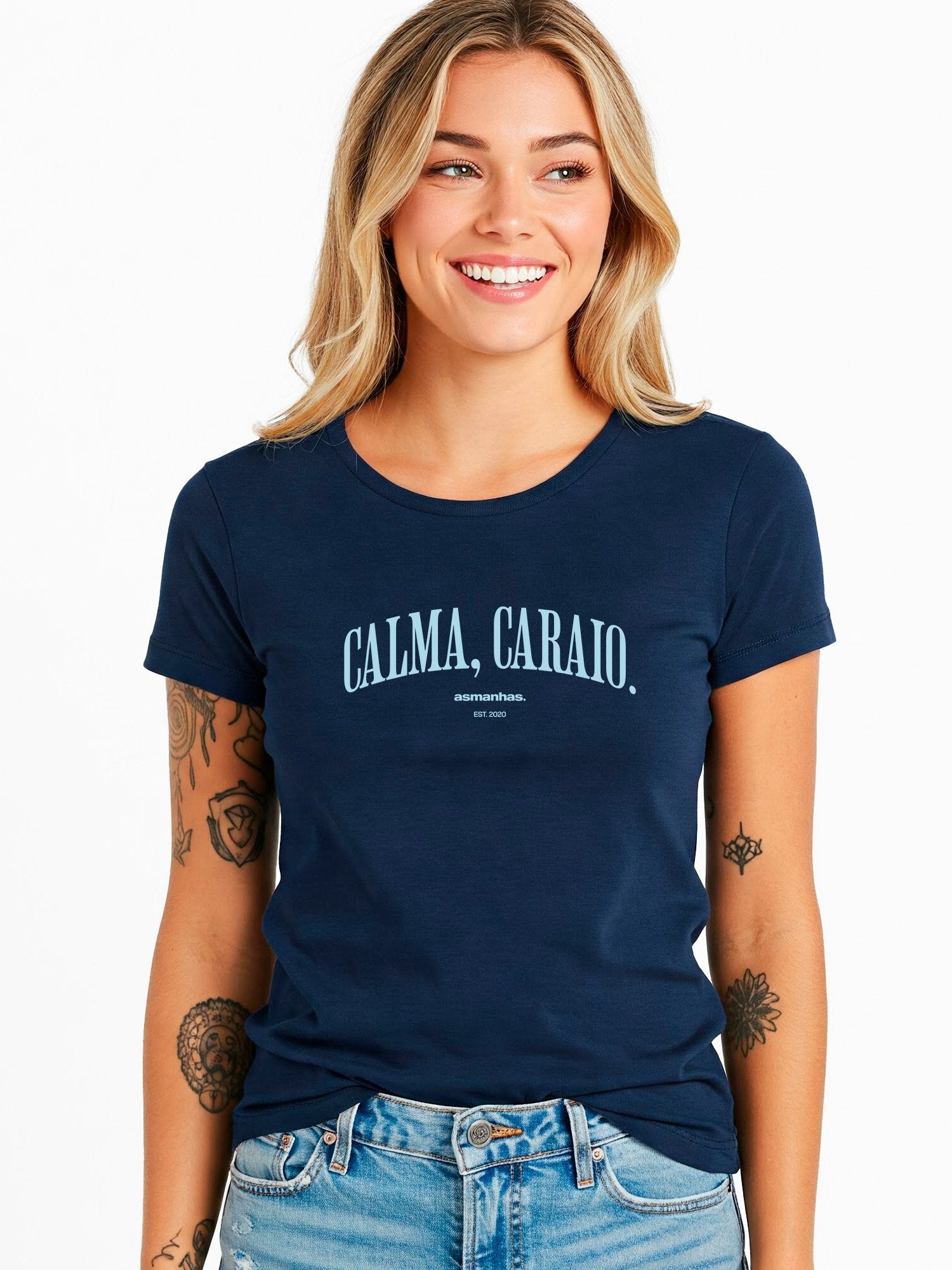 Camiseta Feminina Calma Caraio Nova Asmanhas