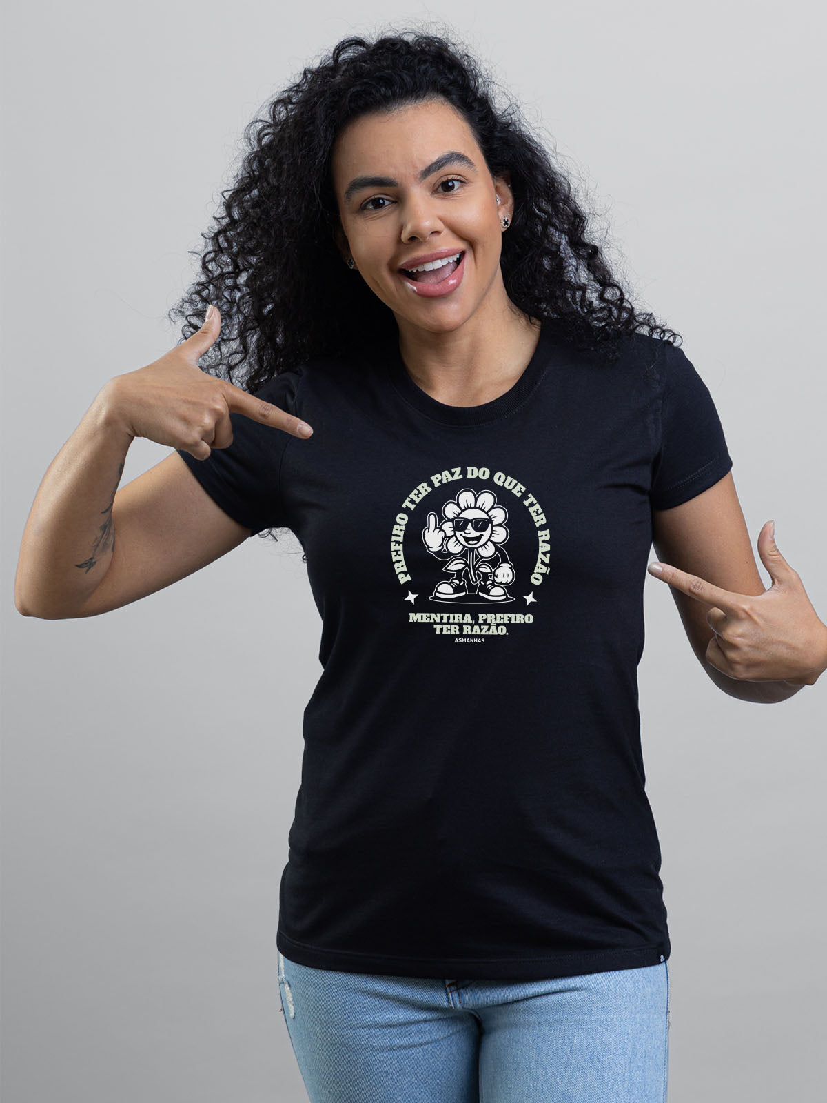 Camiseta Feminina Prefiro ter Razão Asmanhas