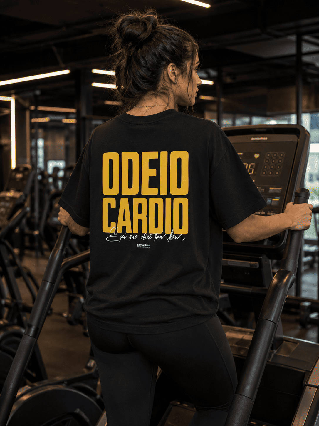 Camiseta Oversized Odeio Cardio Asmanhas