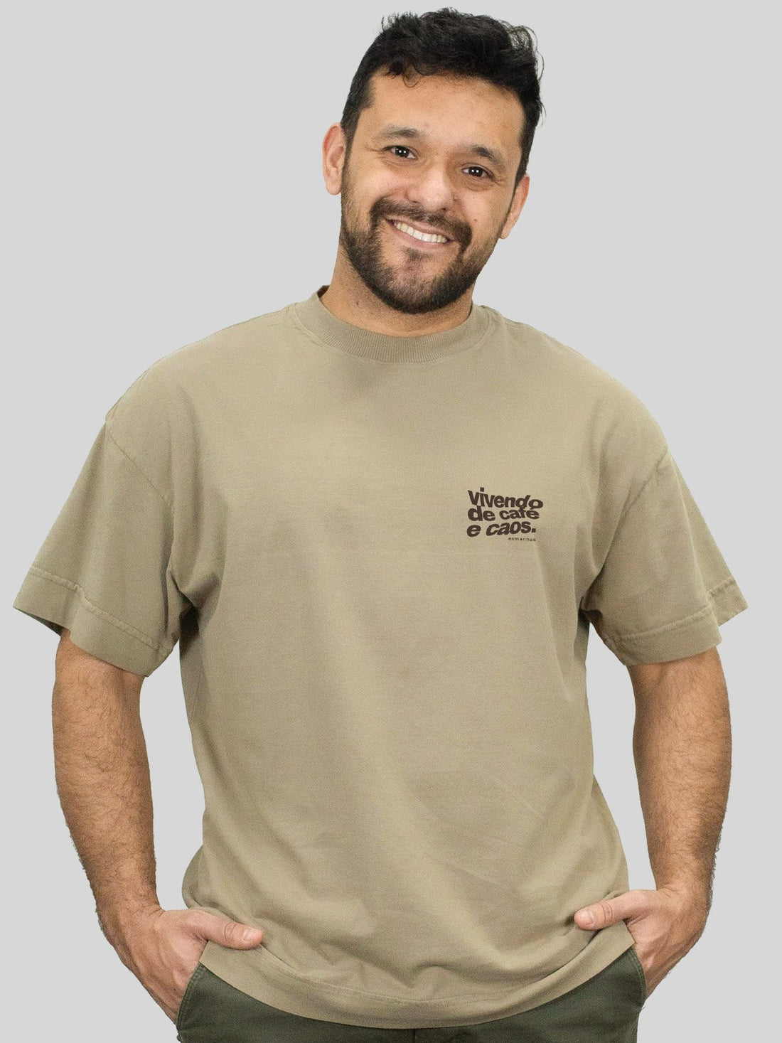 Camiseta Oversized Café e Caos Asmanhas