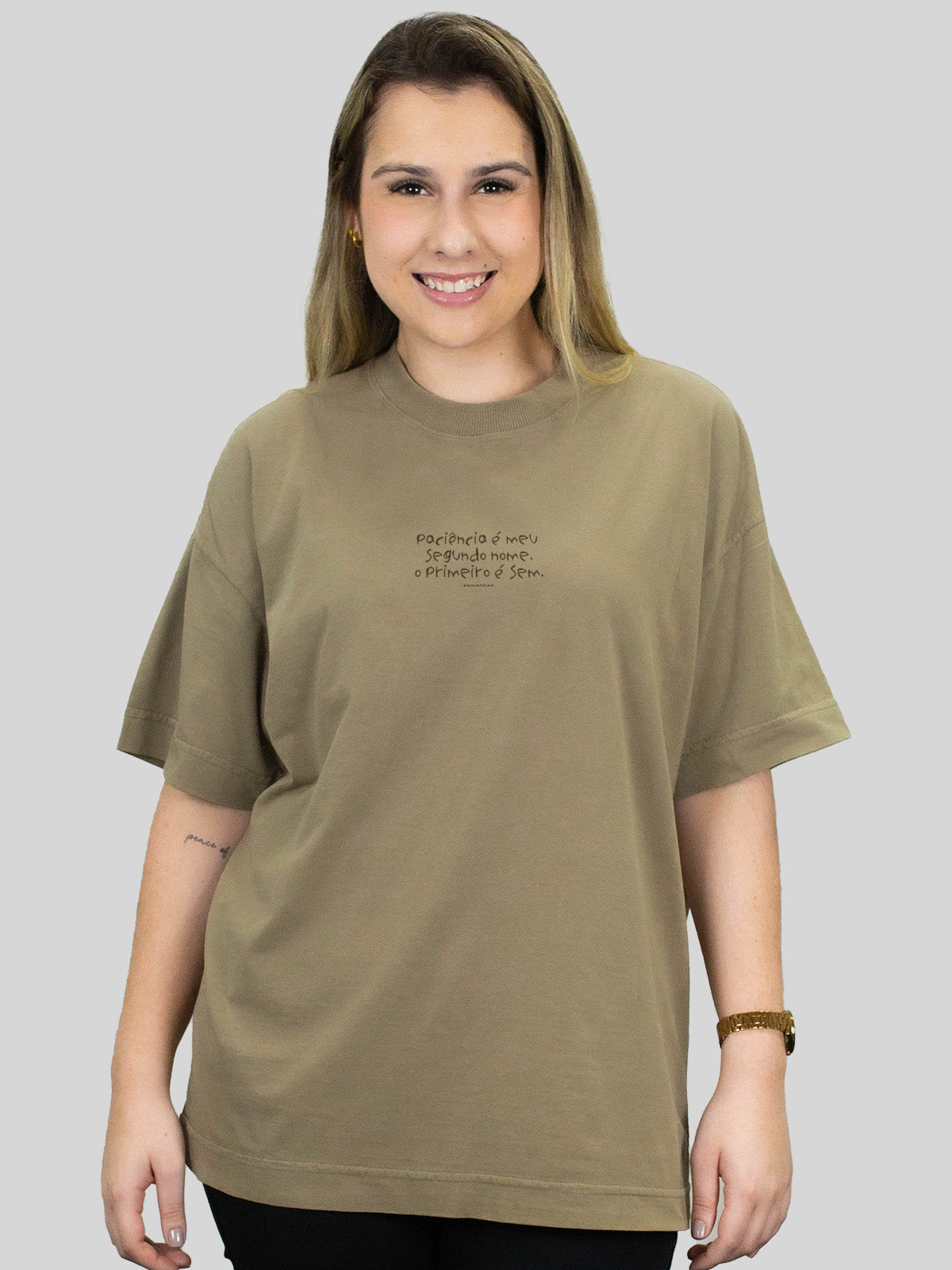 Camiseta Oversized Paciência Segundo Nome Asmanhas