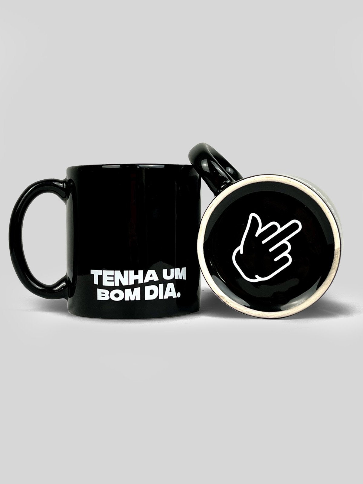 Caneca Tenha um Bom Dia Preta Asmanhas