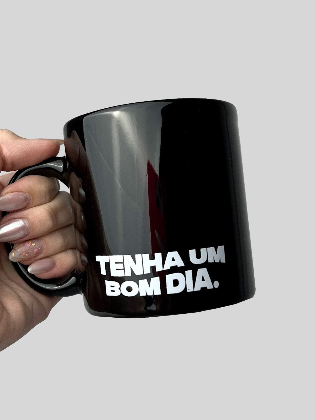 Caneca Tenha um Bom Dia Preta Asmanhas