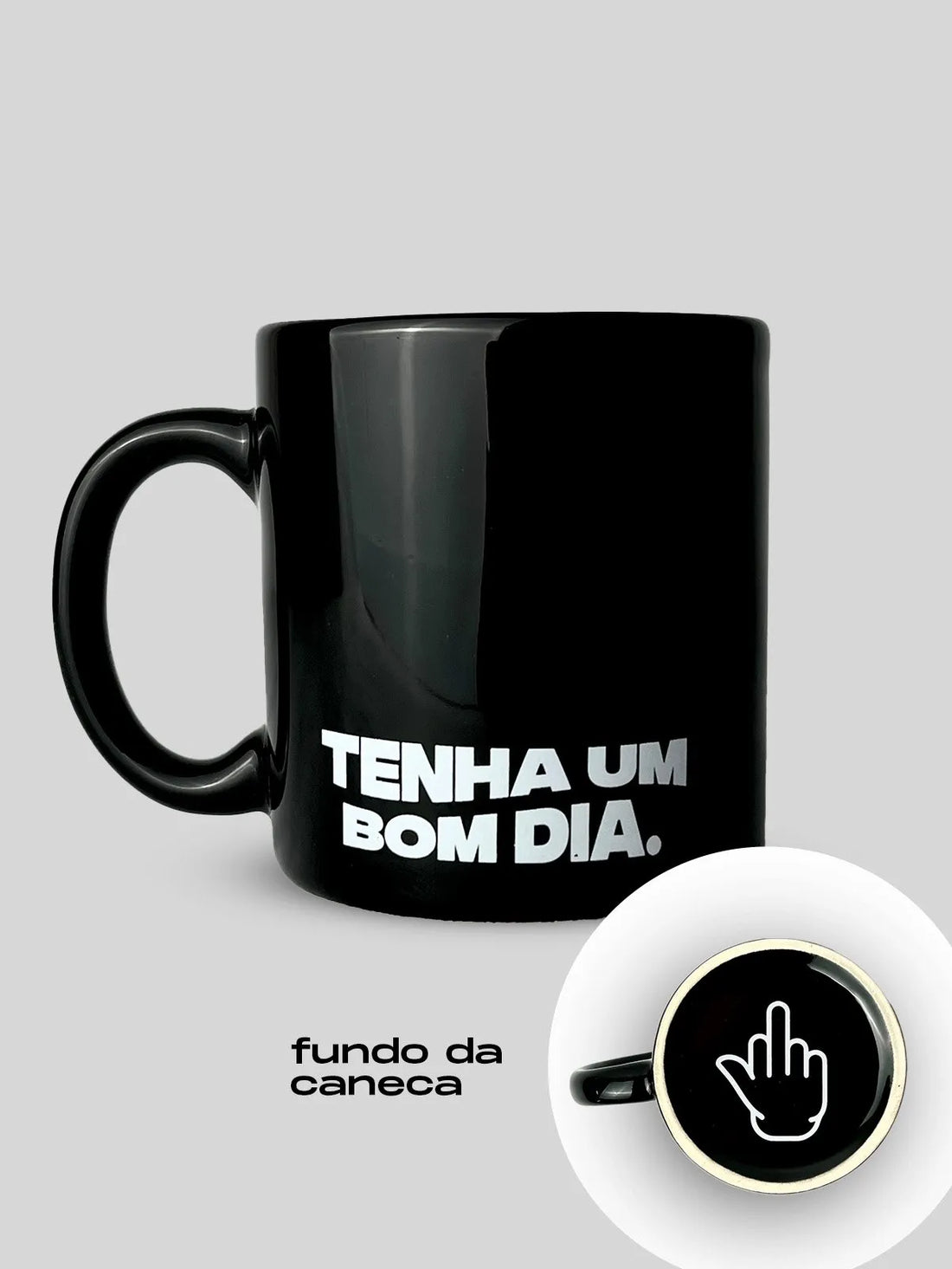 Caneca Tenha um Bom Dia Preta Asmanhas