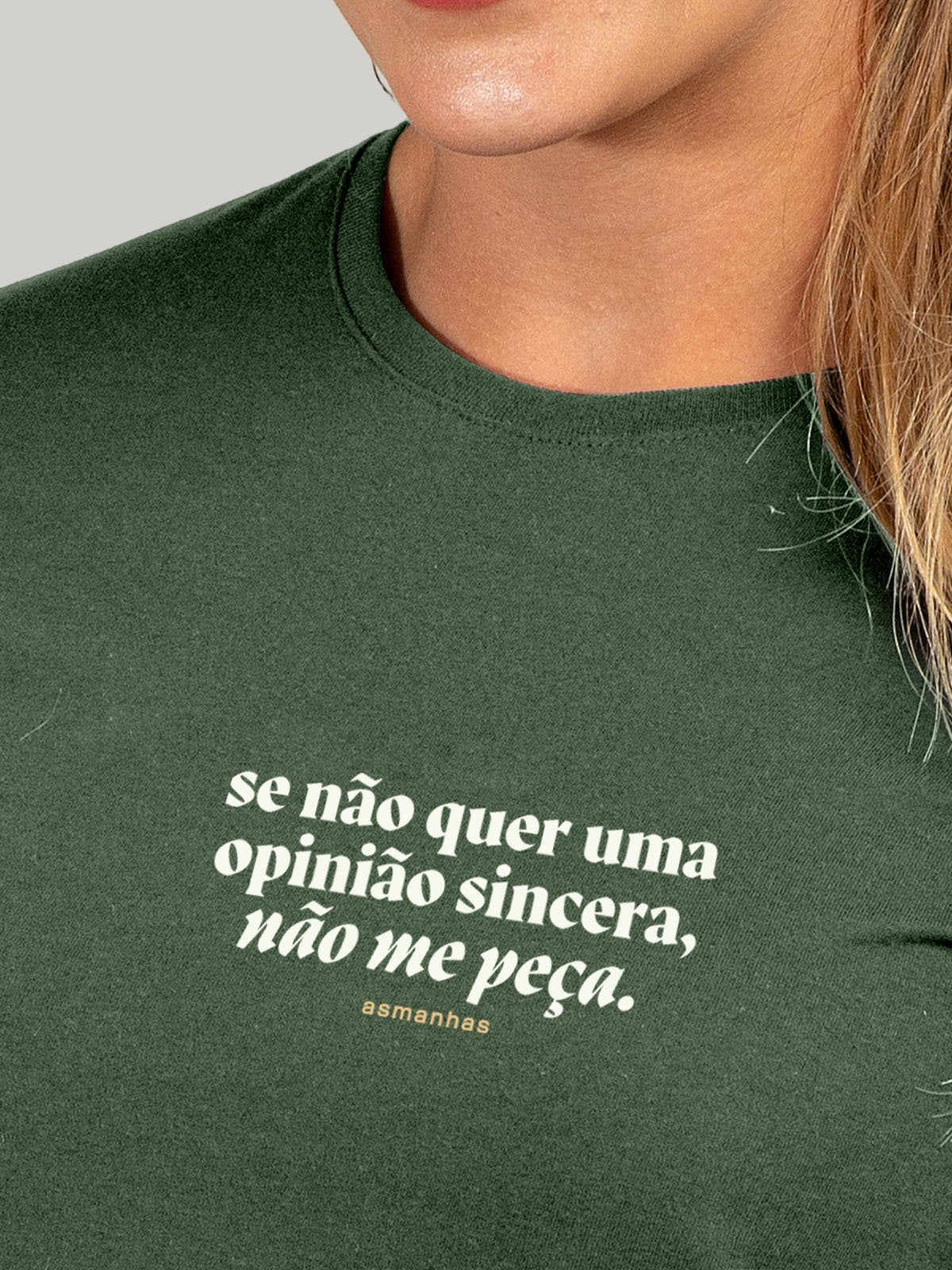 Camiseta Feminina Opinião Sincera Asmanhas Liquida