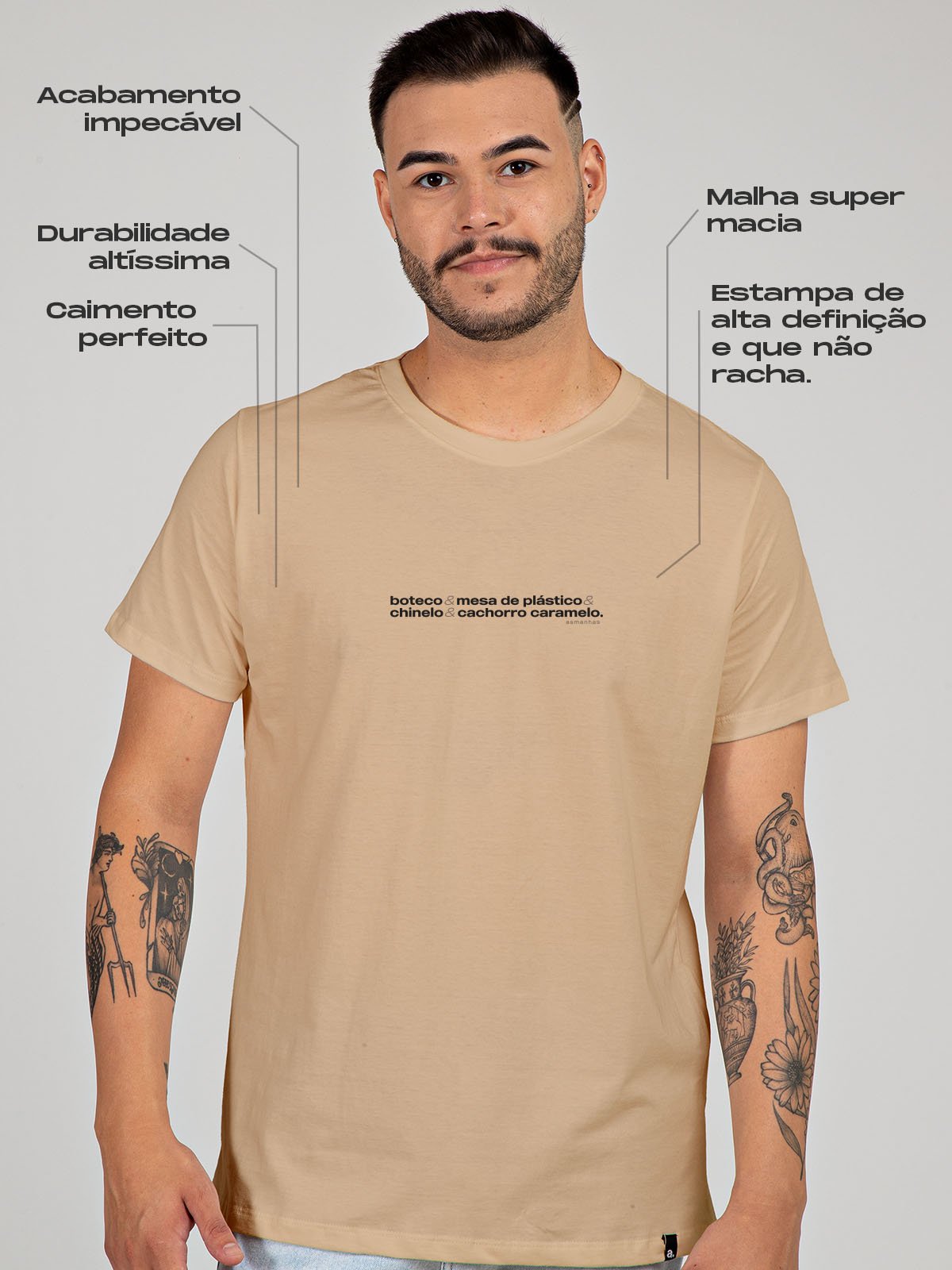 Camiseta Boteco e Cachorro Caramelo Asmanhas