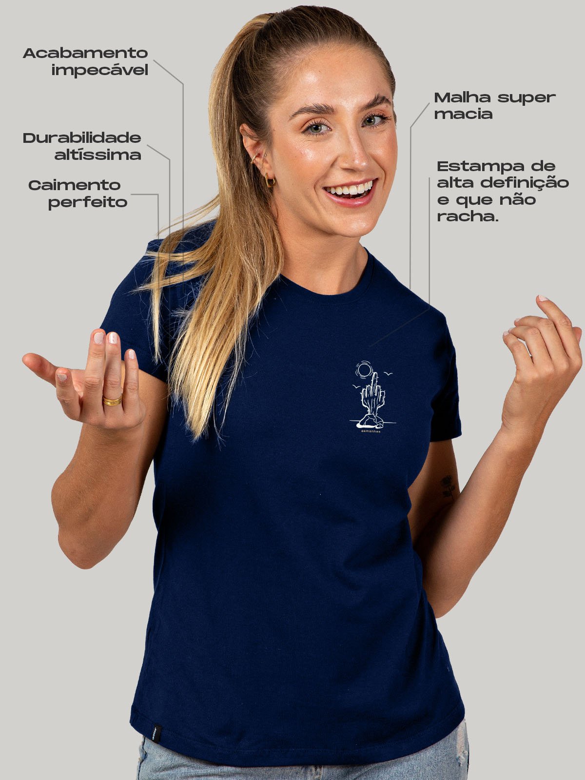Camiseta Feminina Cacto Asmanhas