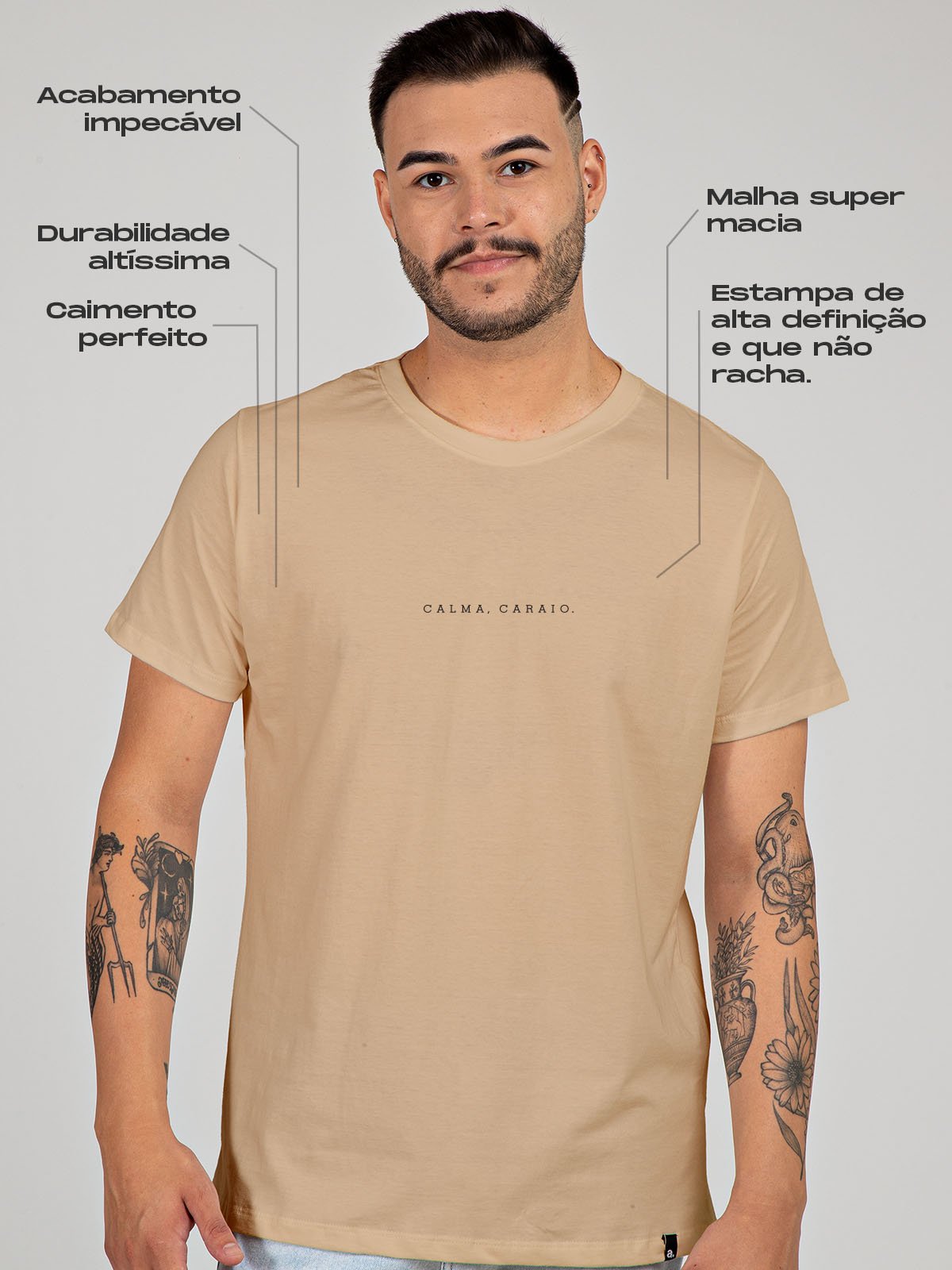 Camiseta Calma Caraio Minimalista Asmanhas
