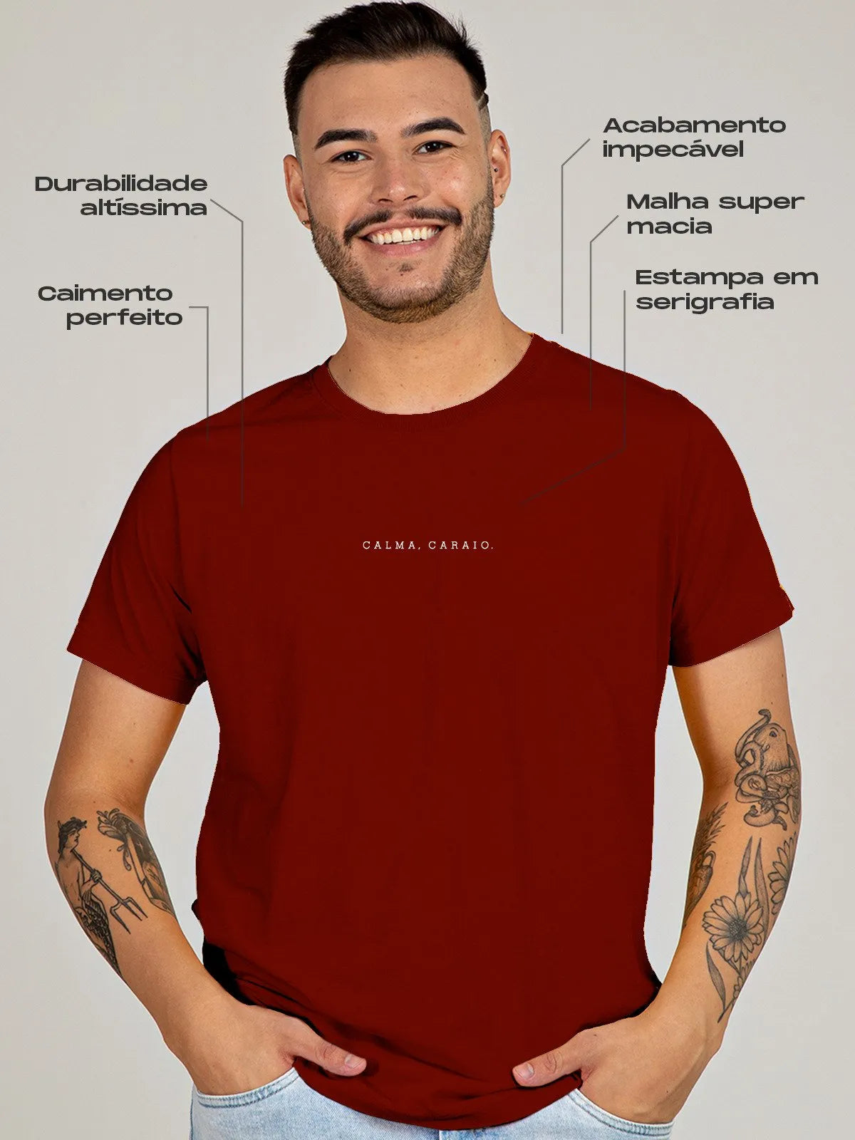 Camiseta Calma Caraio Minimalista Asmanhas