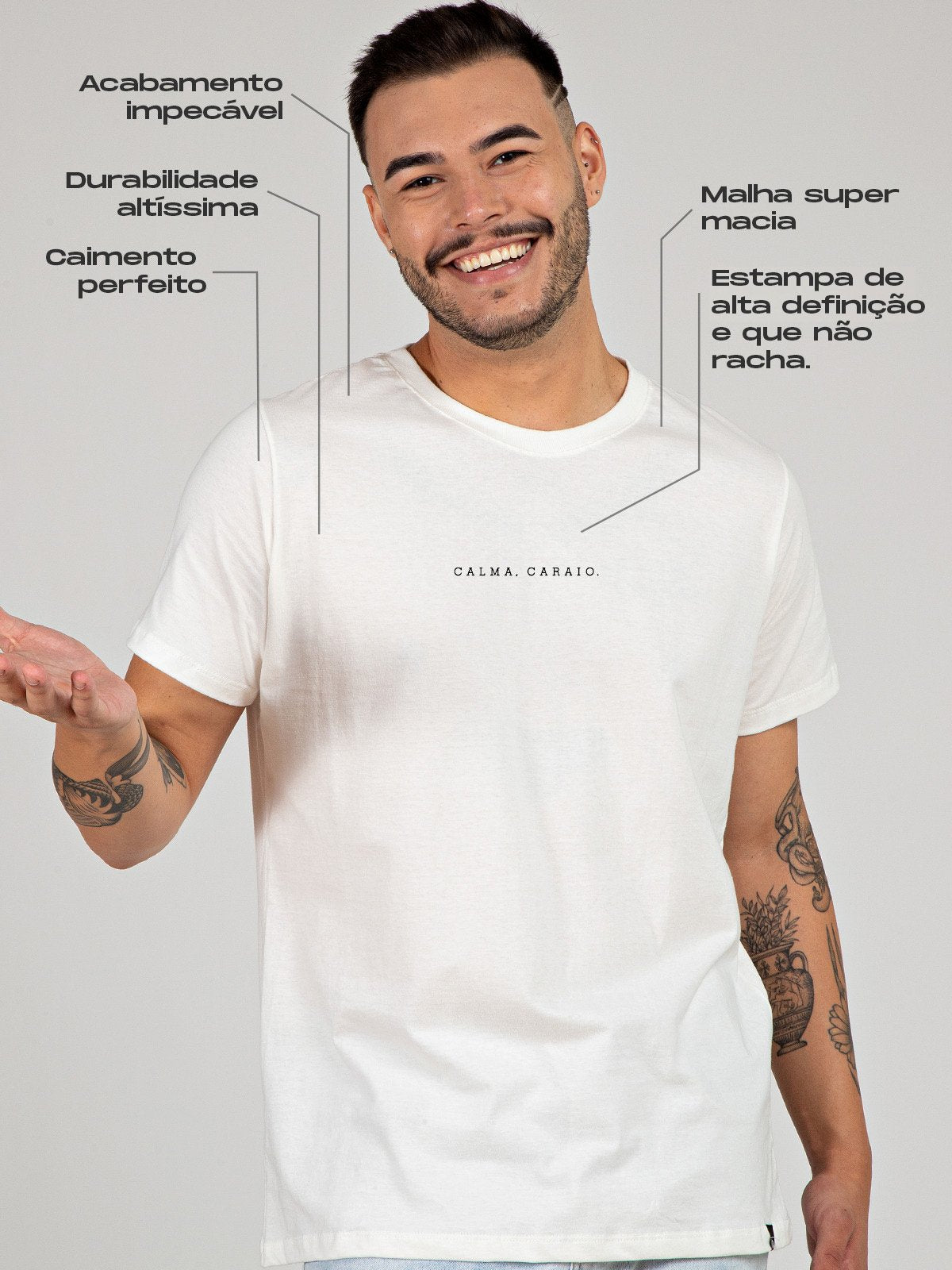 Camiseta Calma Caraio Minimalista Asmanhas