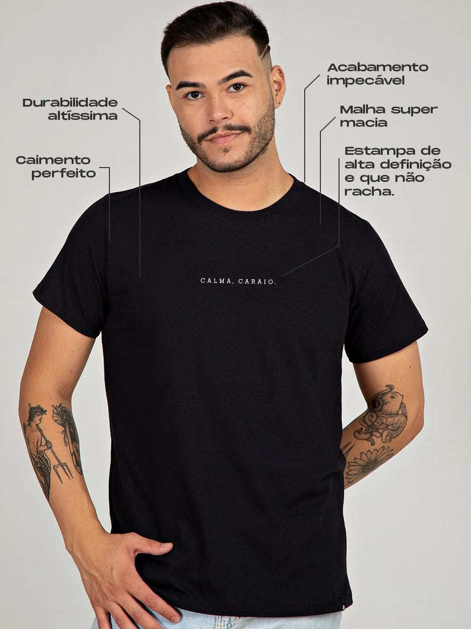 Camiseta Calma Caraio Minimalista Asmanhas