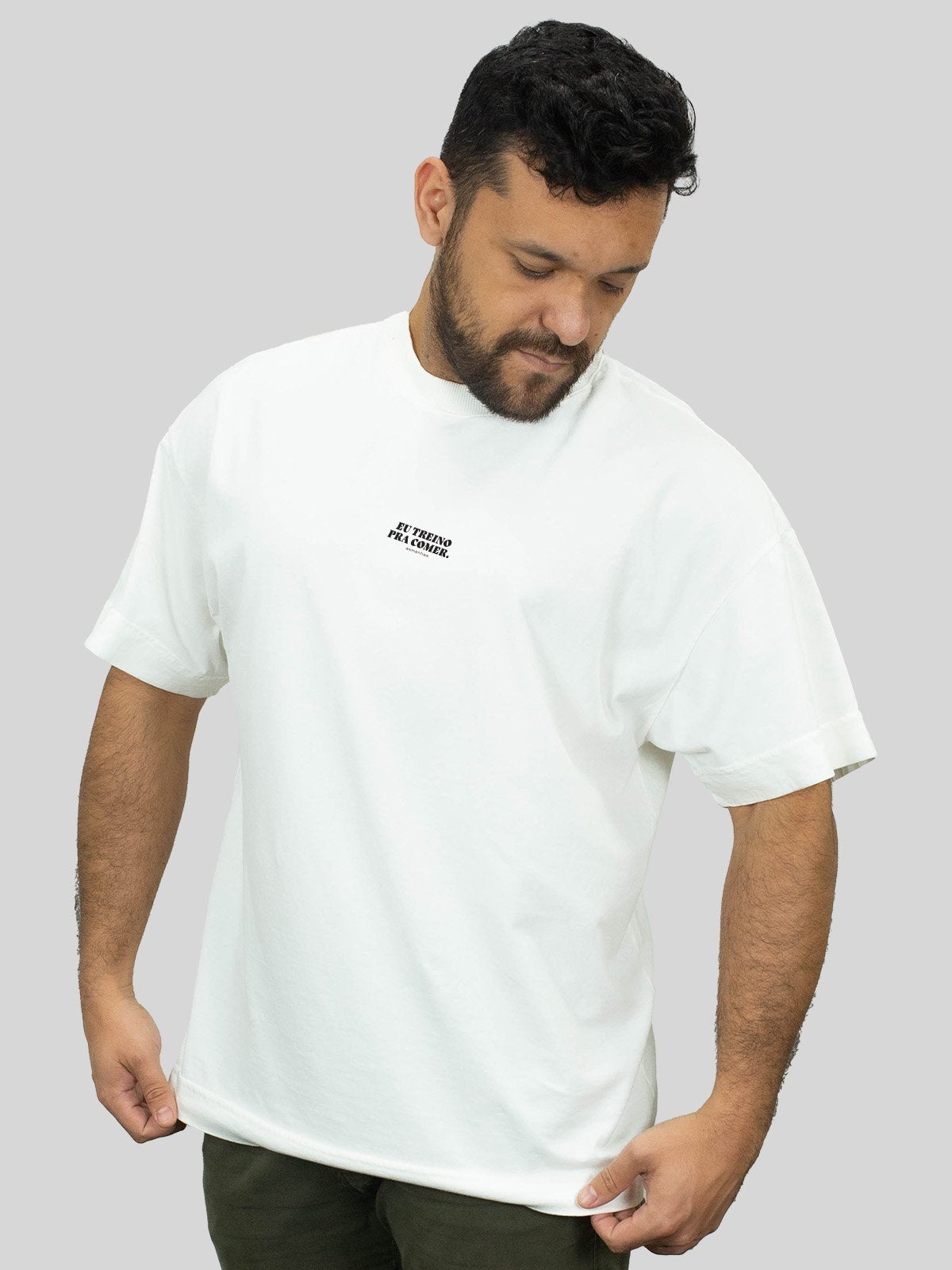 Camiseta Oversized Eu Treino Pra Comer Asmanhas