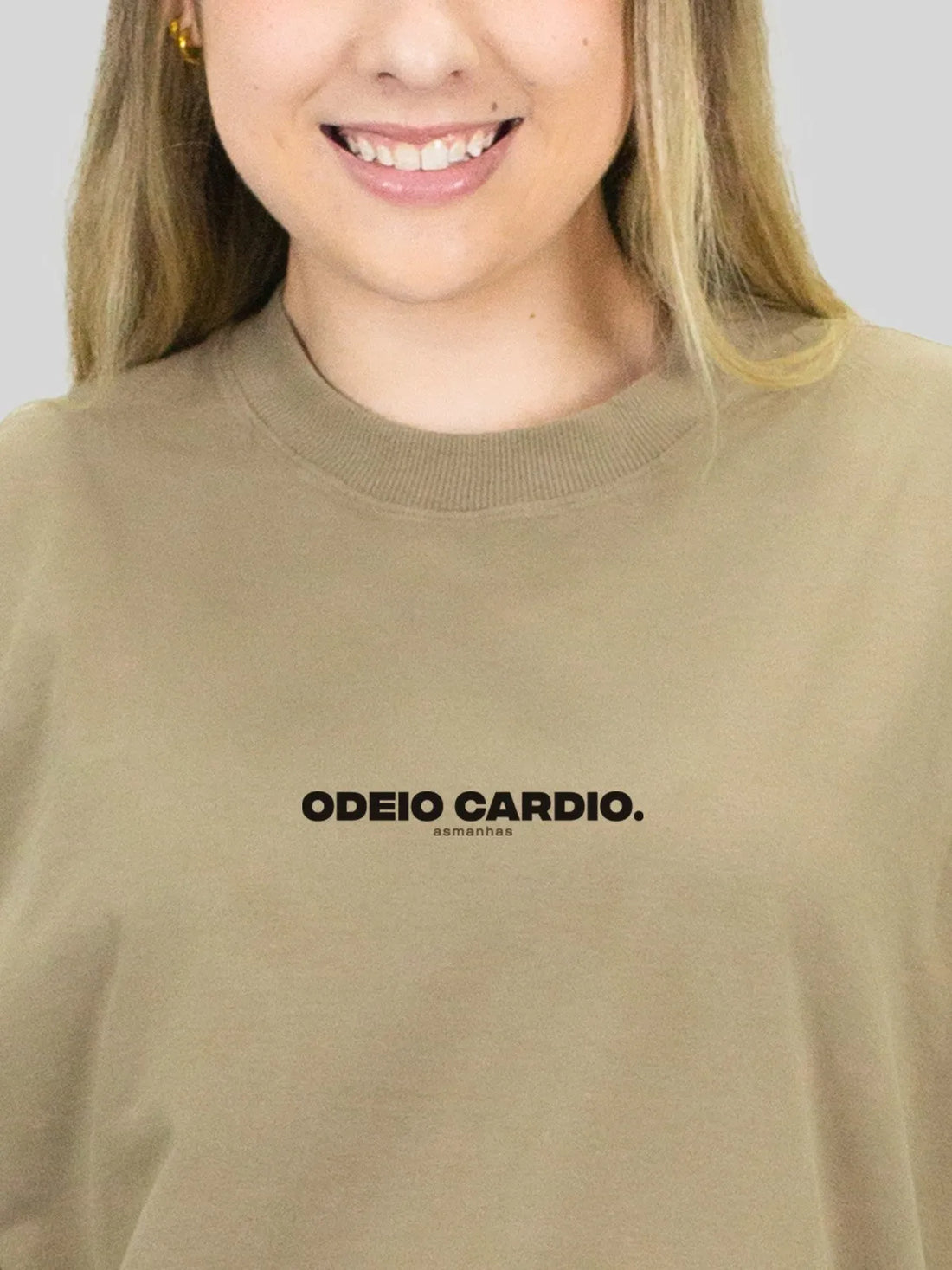 Camiseta Oversized Odeio Cardio Asmanhas