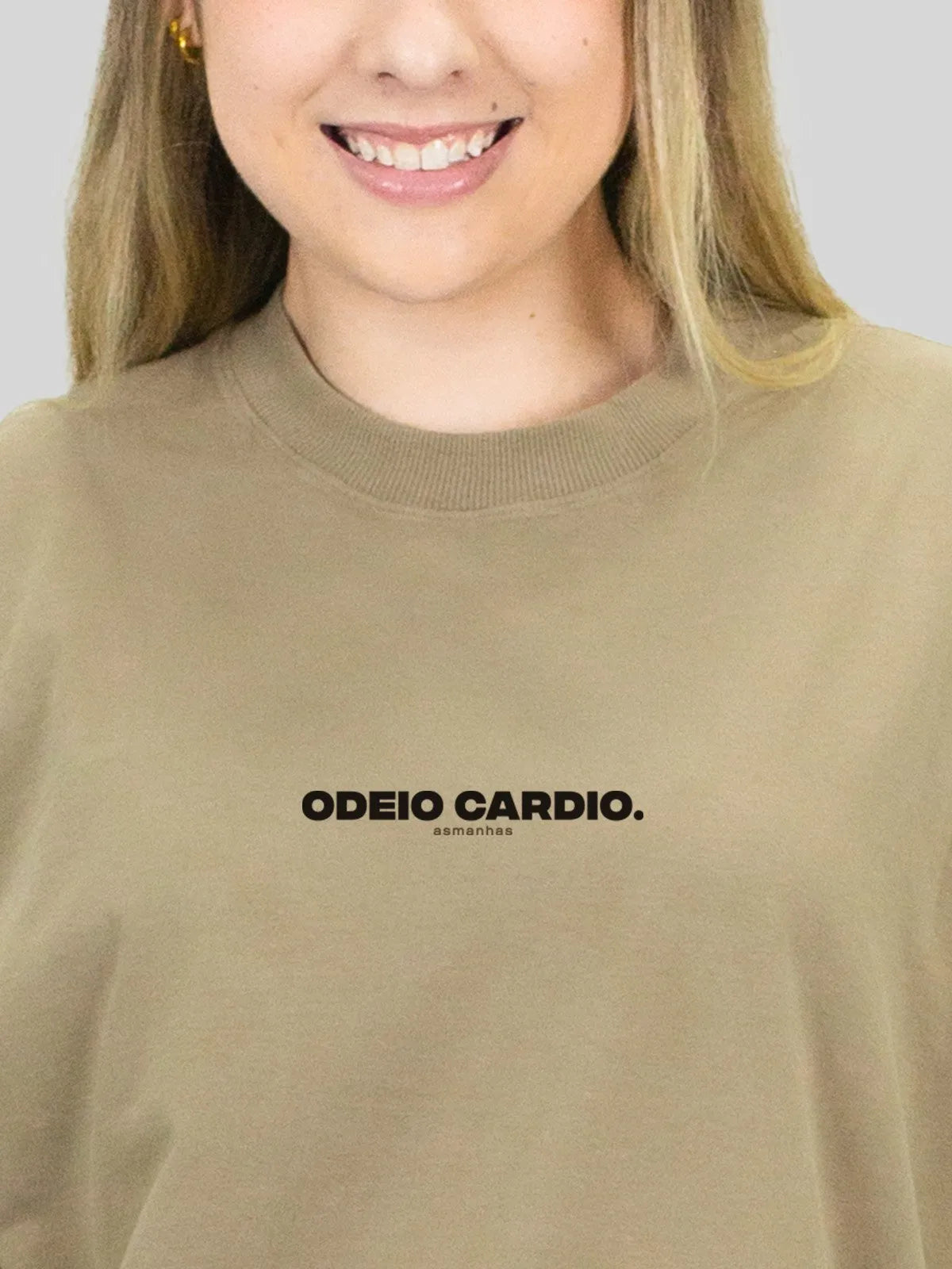 Camiseta Oversized Odeio Cardio Asmanhas