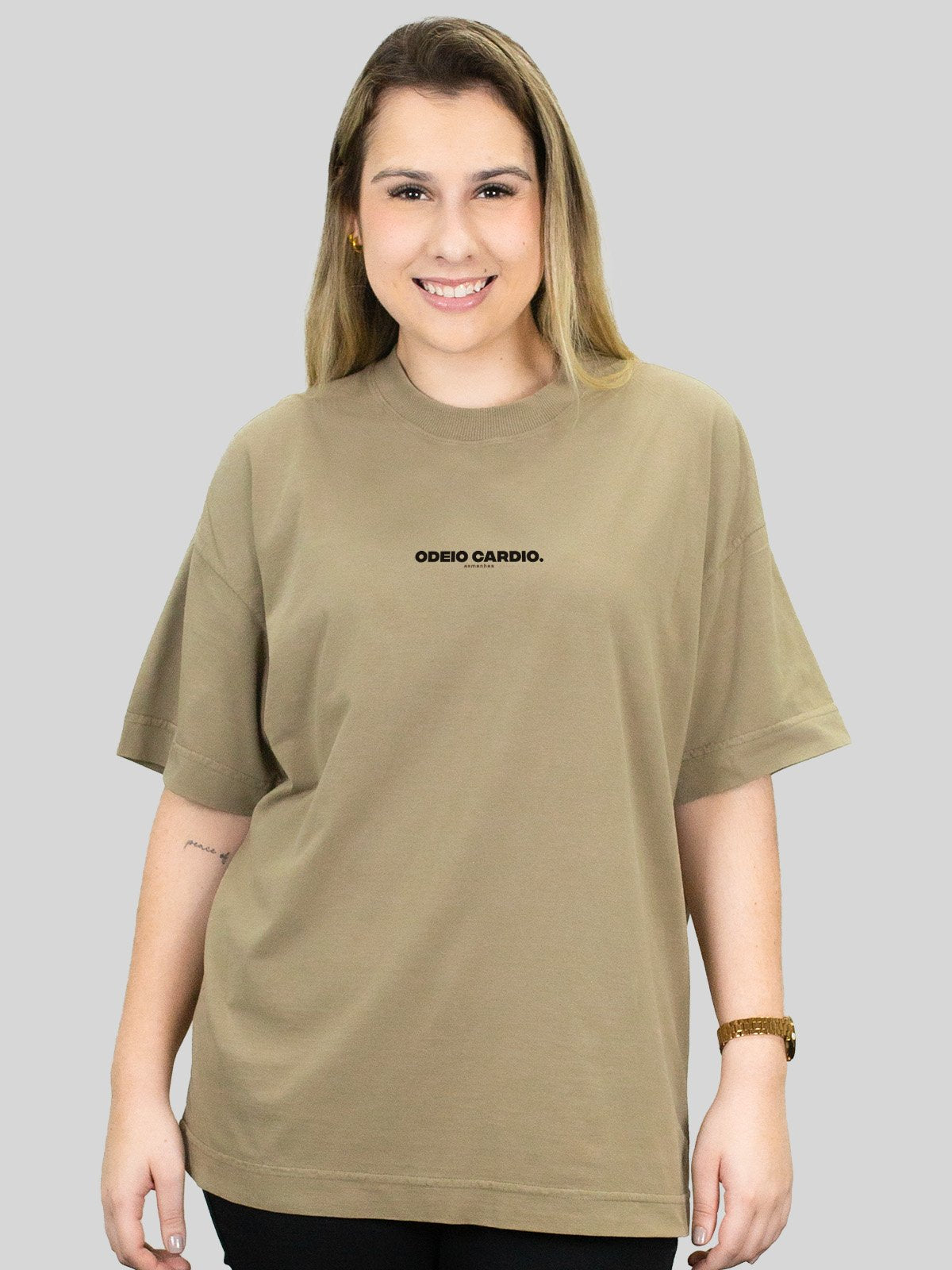 Camiseta Oversized Odeio Cardio Asmanhas
