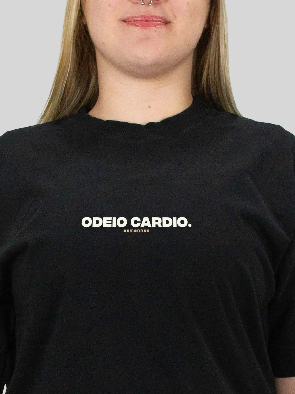 Camiseta Oversized Odeio Cardio Asmanhas