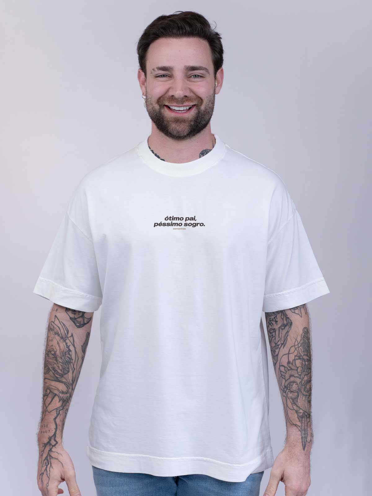 Camiseta Oversized Ótimo Pai, Péssimo Sogro Asmanhas
