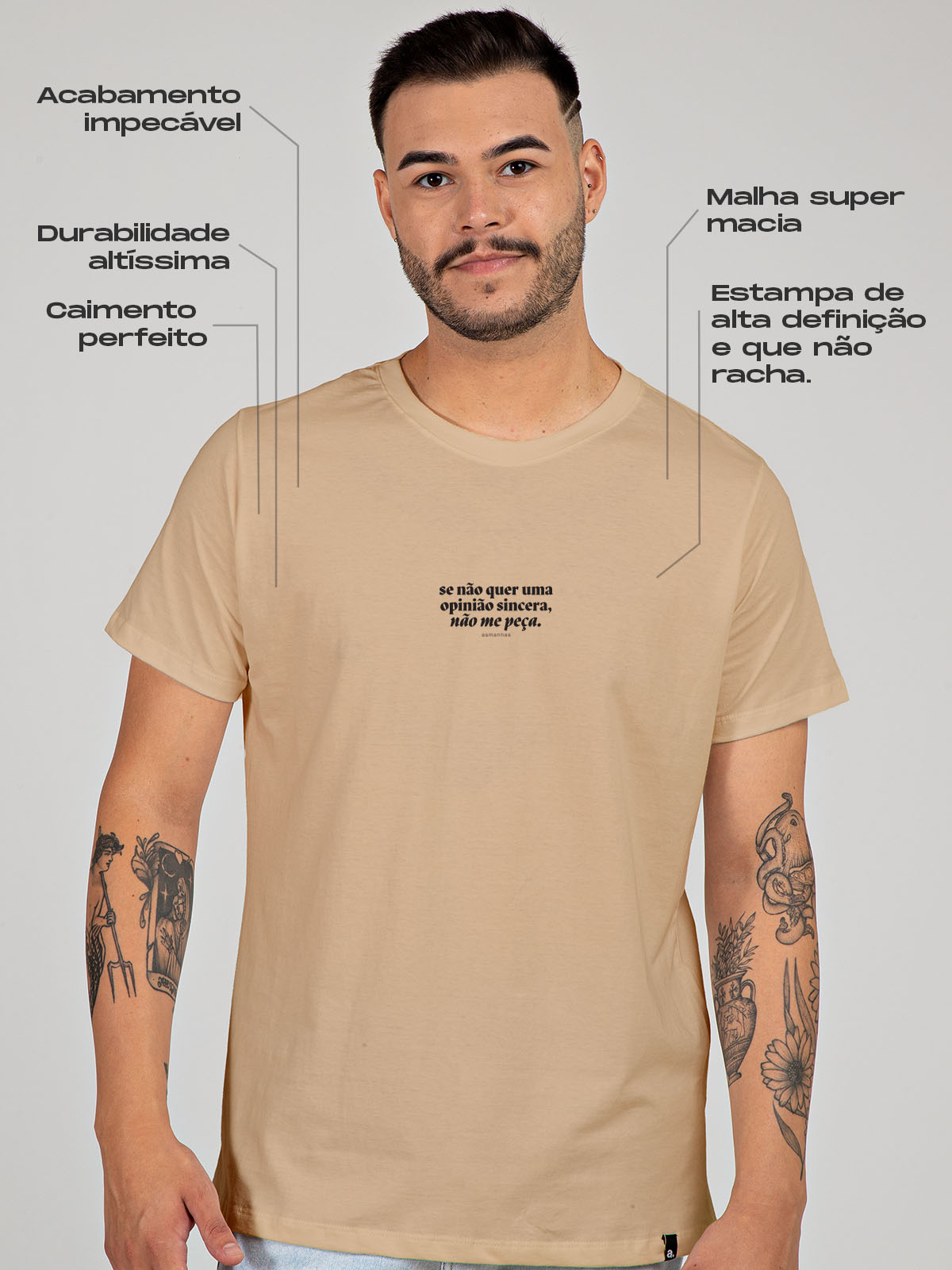 Camiseta Opinião Sincera Asmanhas Liquida