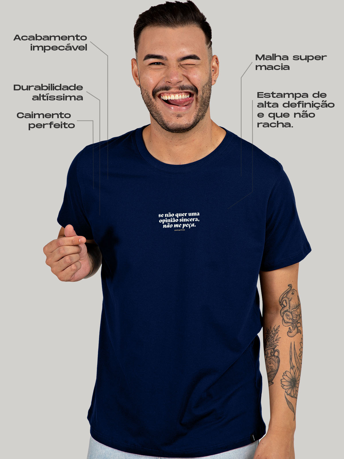 Camiseta Opinião Sincera Asmanhas Liquida