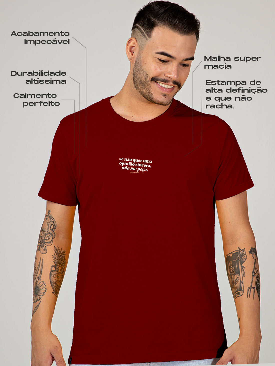 Camiseta Opinião Sincera Asmanhas Liquida