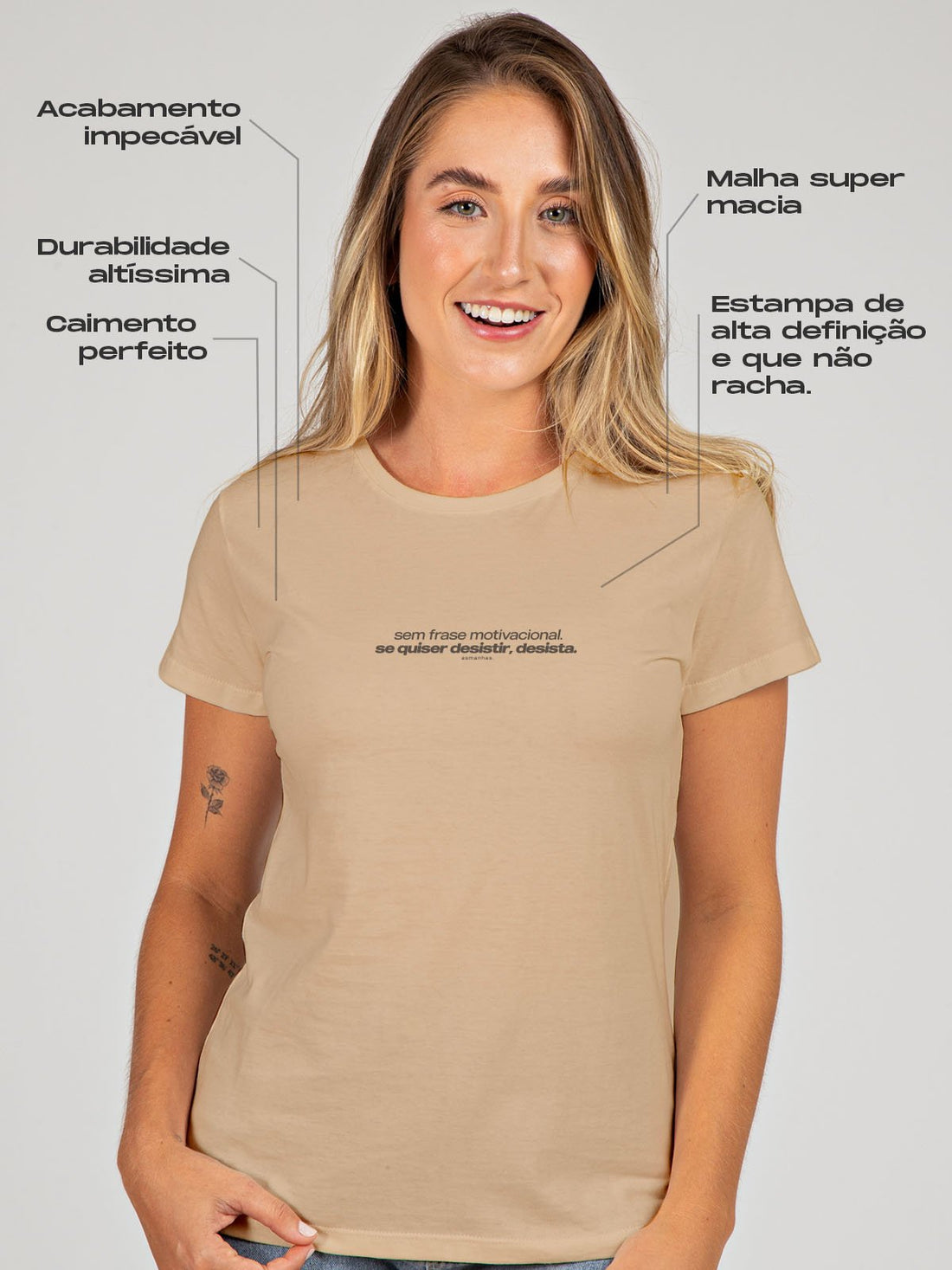 Camiseta Feminina Sem Frase Motivacional Asmanhas