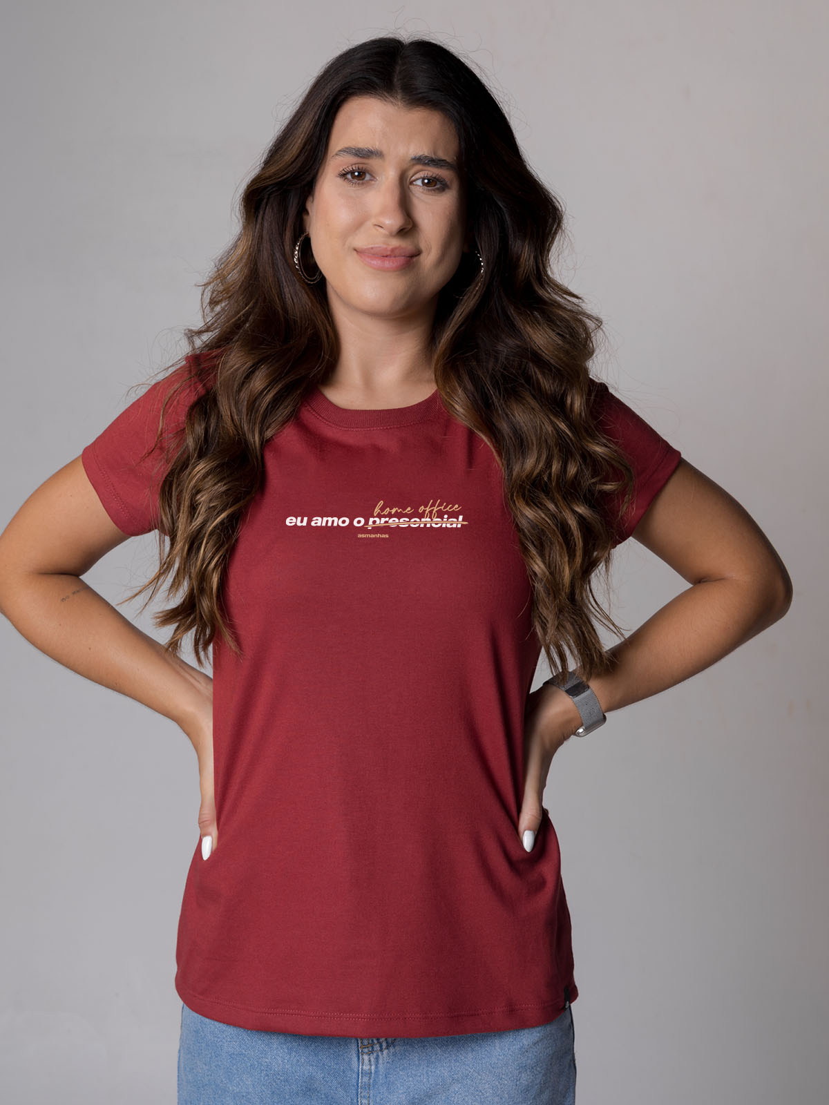 Camiseta Feminina Eu Amo o Presencial Asmanhas