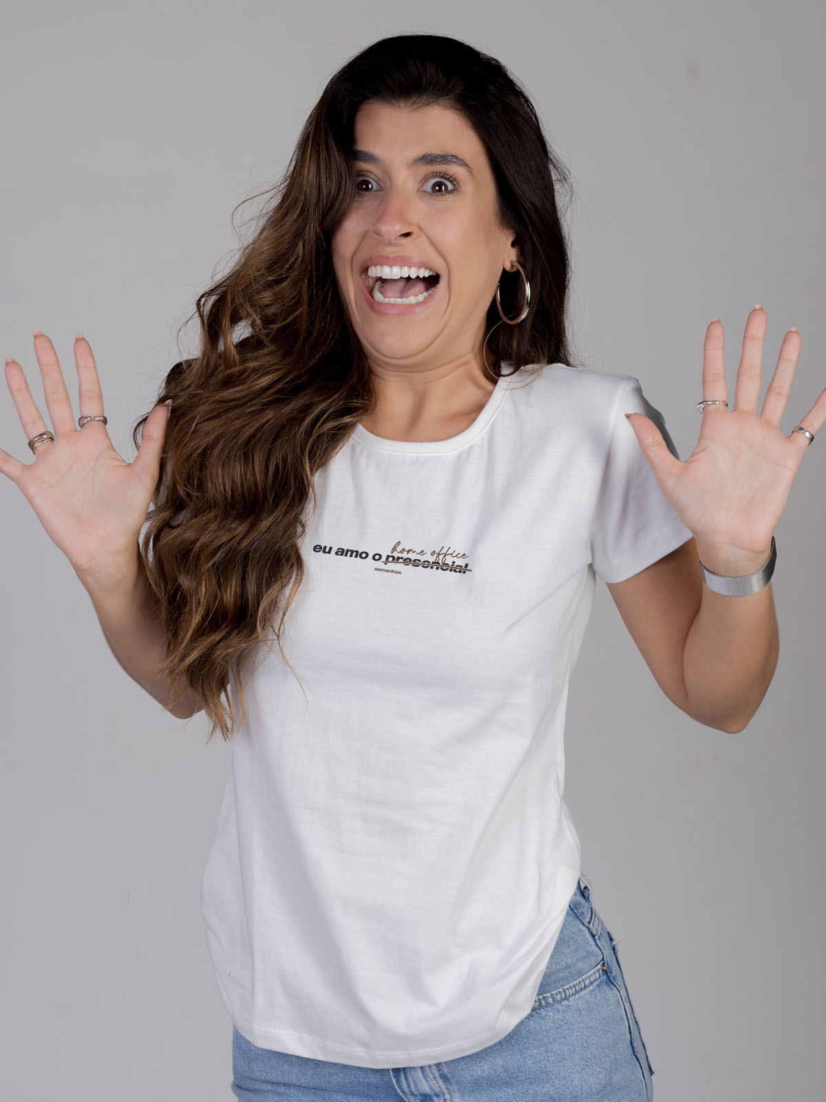 Camiseta Feminina Eu Amo o Presencial Asmanhas