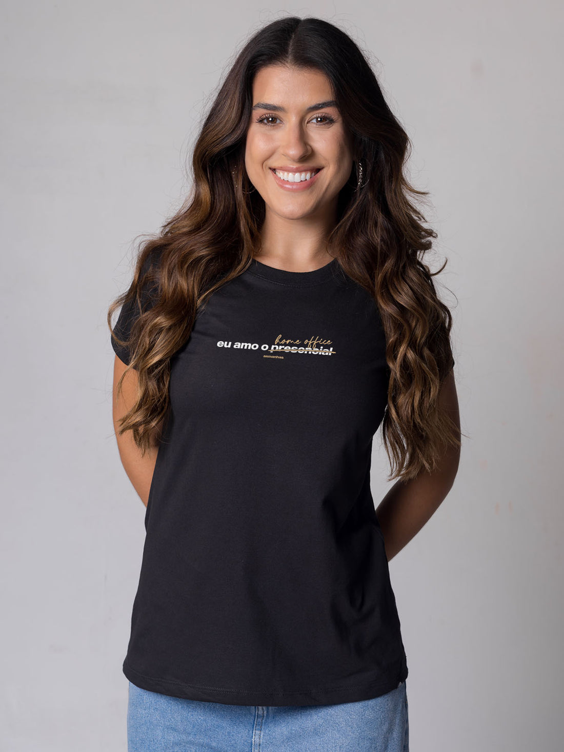 Camiseta Feminina Eu Amo o Presencial Asmanhas