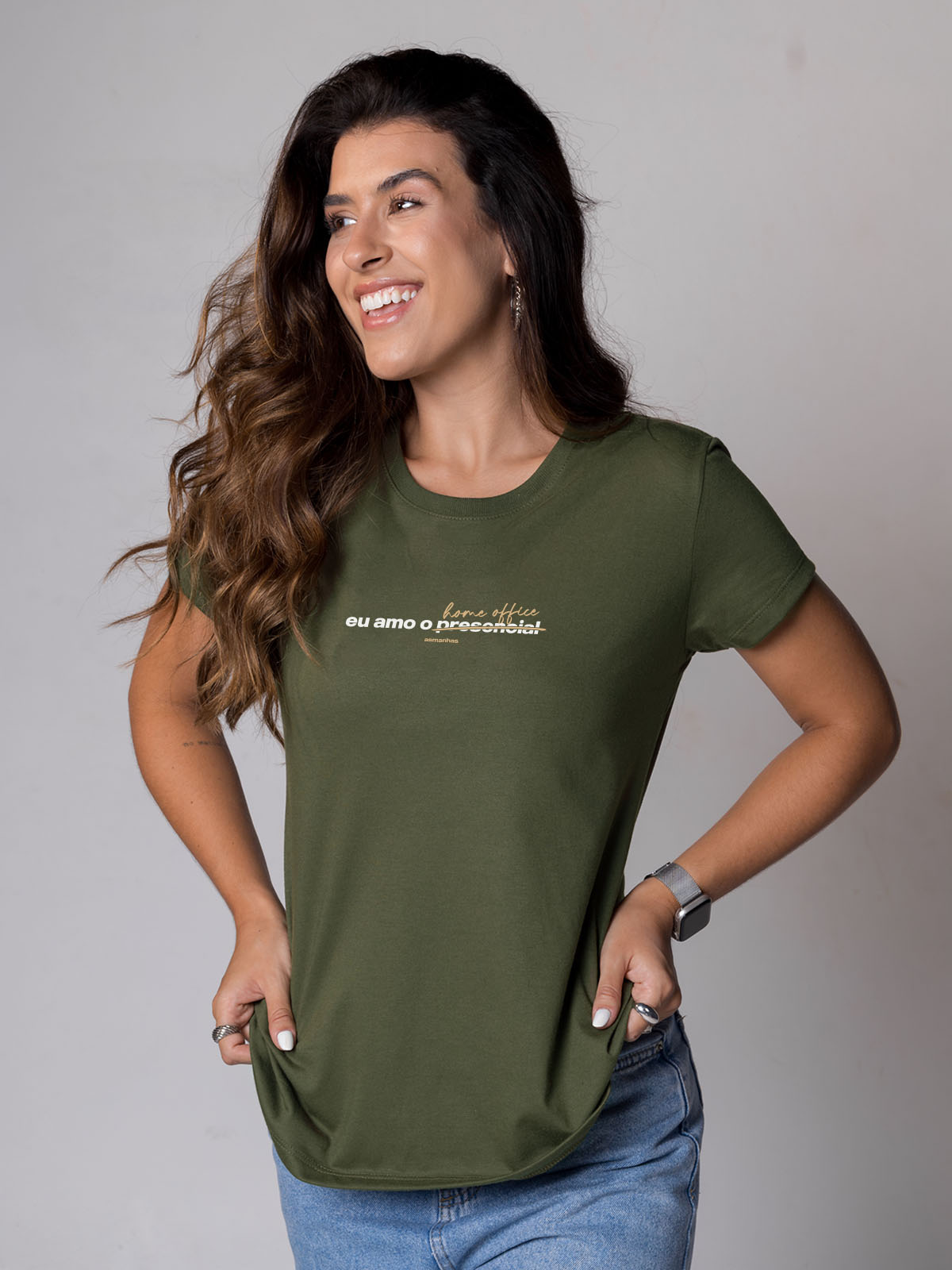 Camiseta Feminina Eu Amo o Presencial Asmanhas