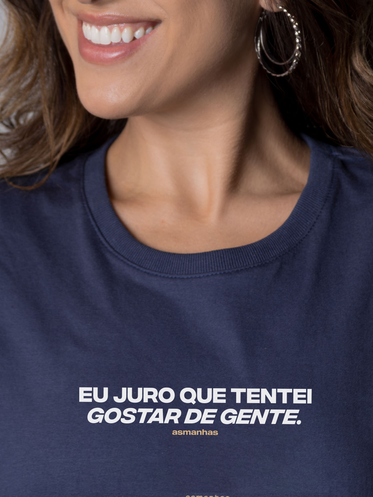Camiseta Feminina Tentei Gostar de Gente Asmanhas