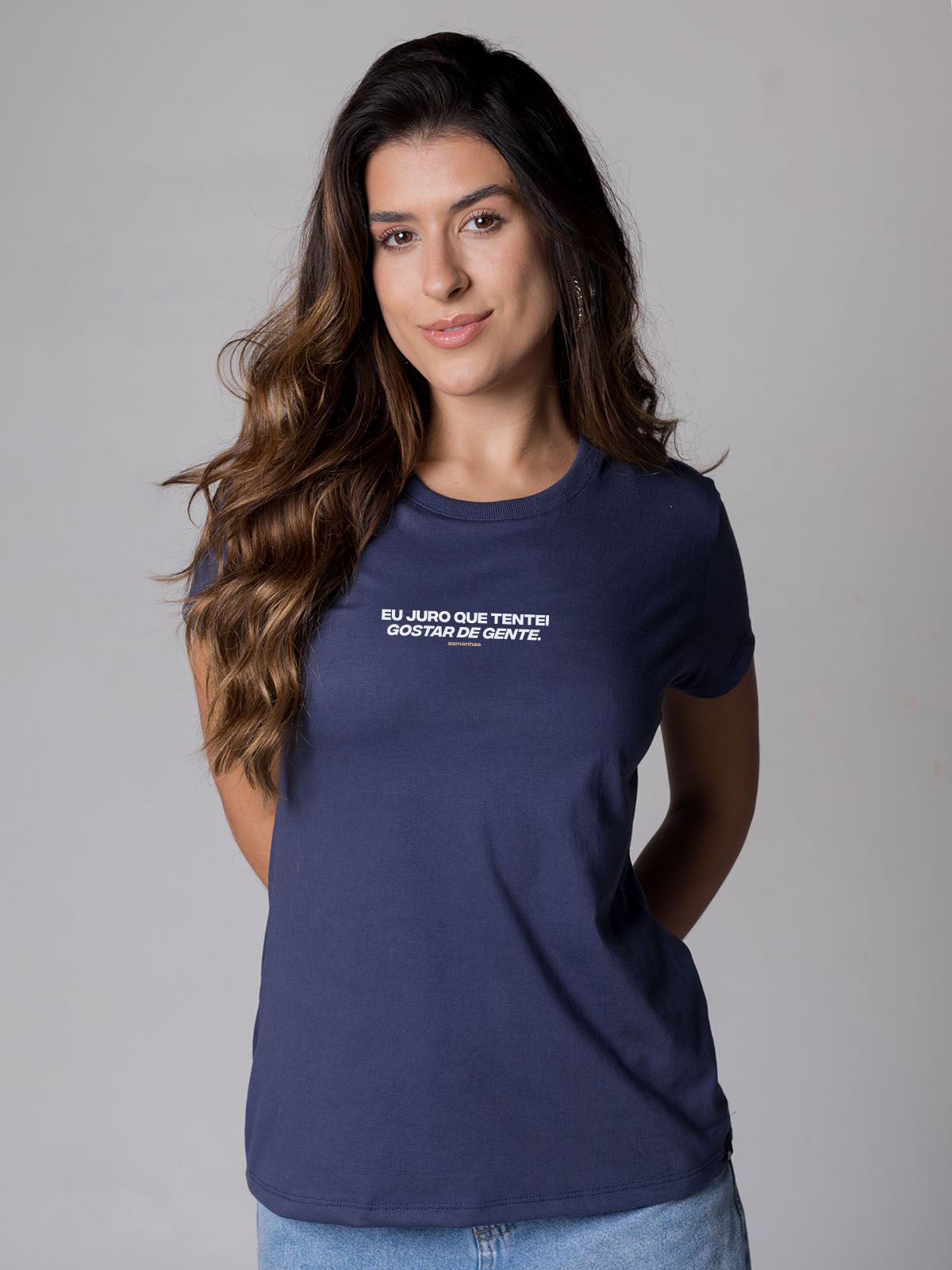 Camiseta Feminina Tentei Gostar de Gente Asmanhas