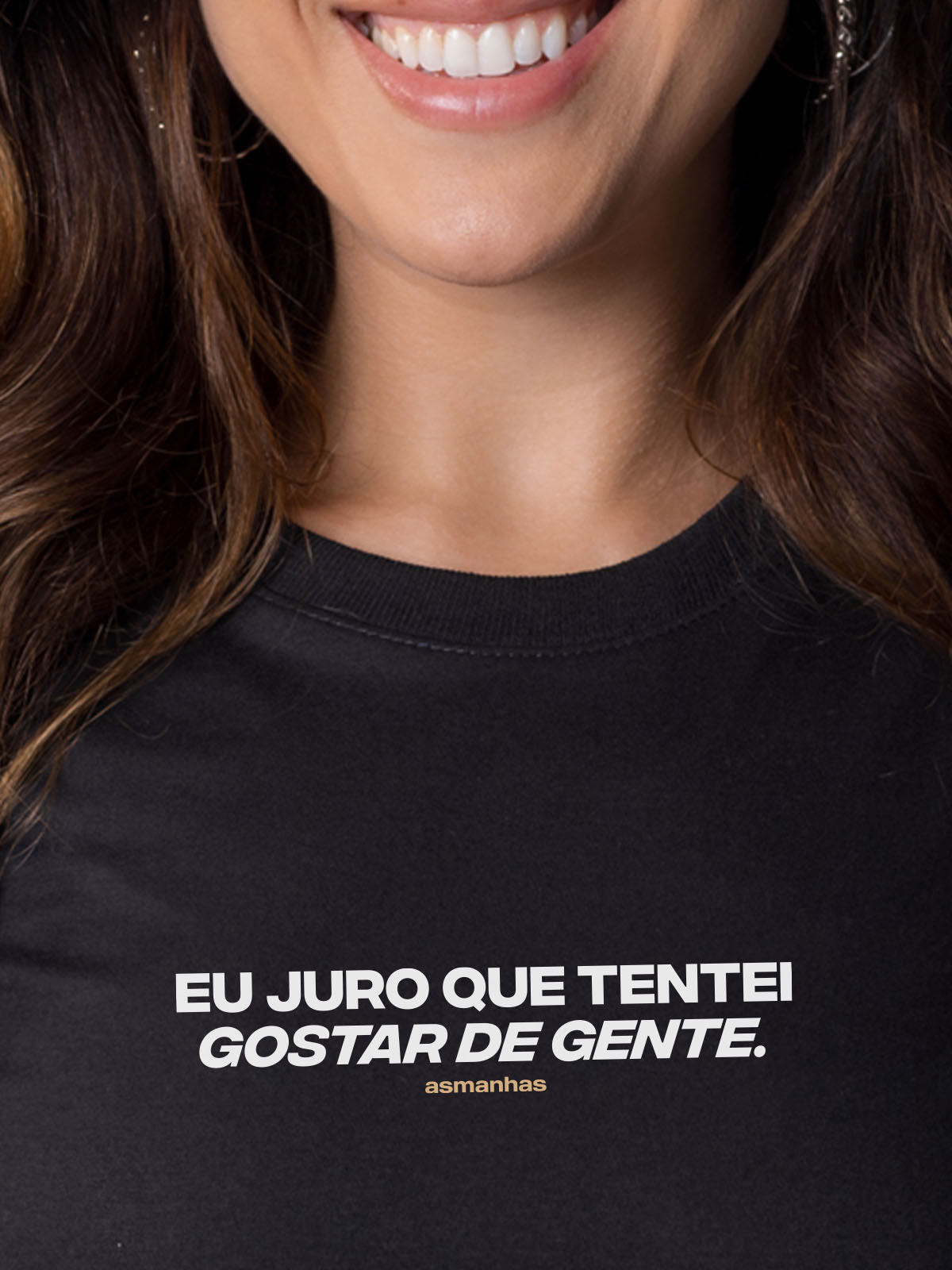 Camiseta Feminina Tentei Gostar de Gente Asmanhas