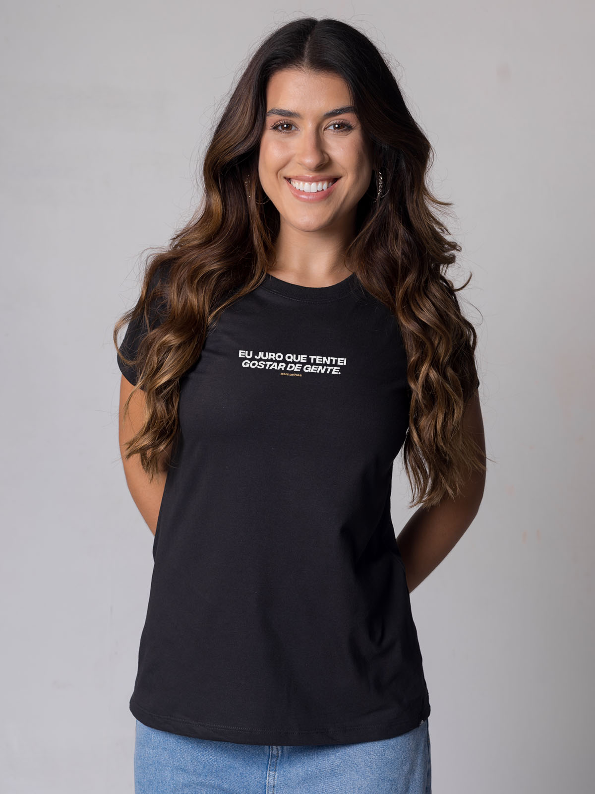 Camiseta Feminina Tentei Gostar de Gente Asmanhas