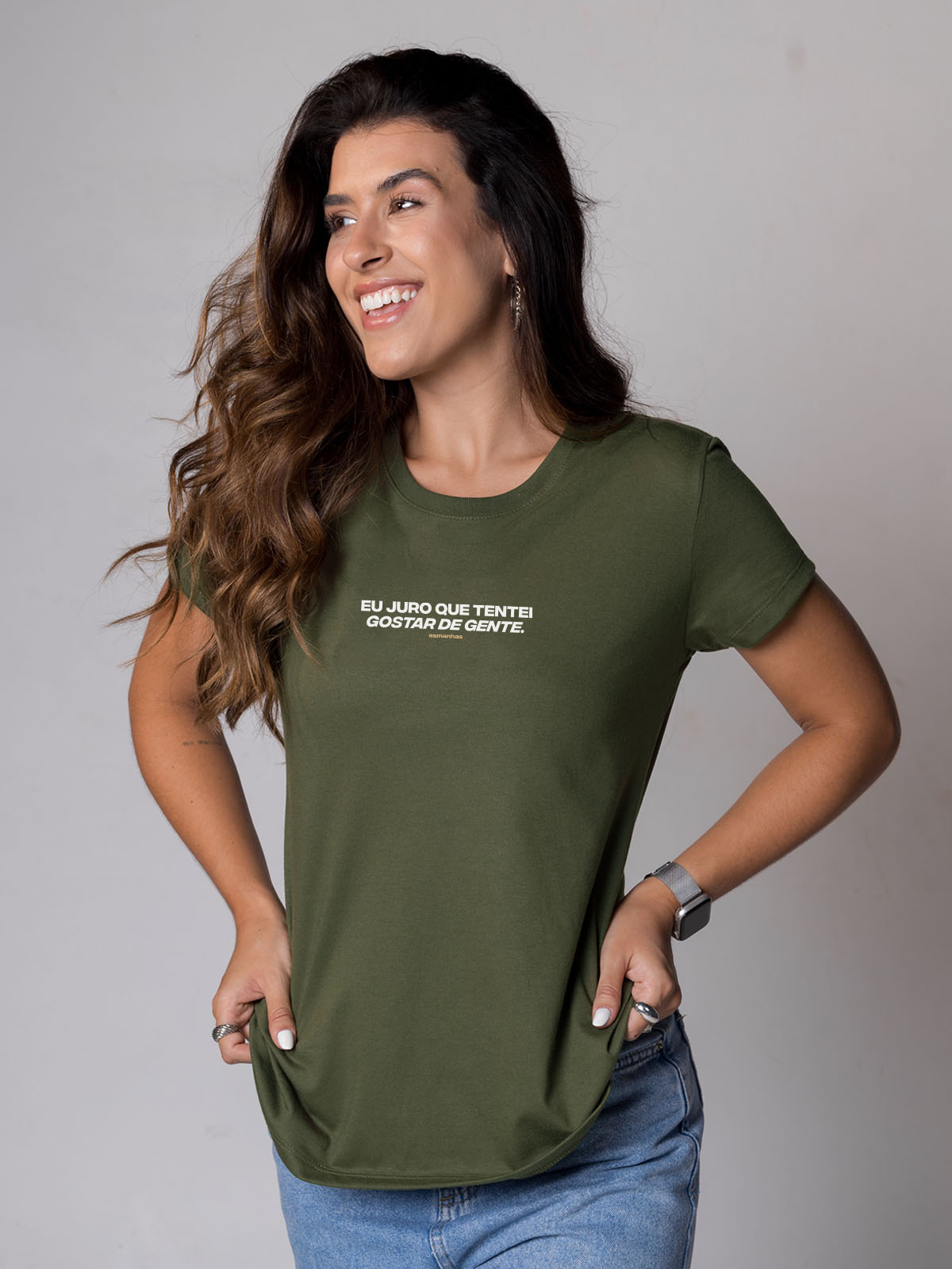 Camiseta Feminina Tentei Gostar de Gente Asmanhas
