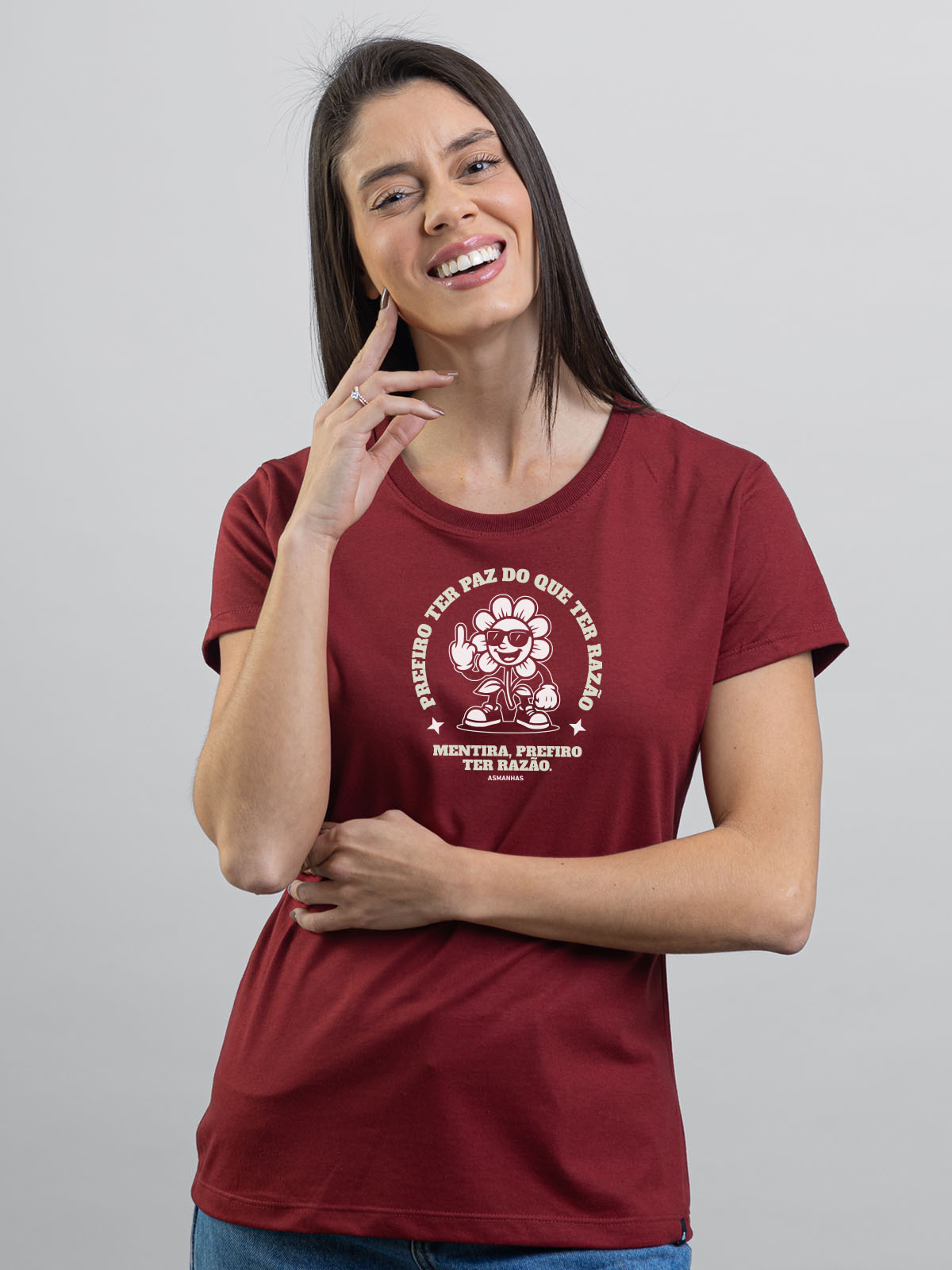 Camiseta Feminina Prefiro ter Razão Nova Asmanhas