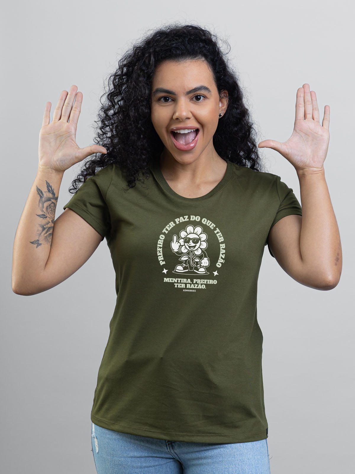 Camiseta Feminina Prefiro ter Razão Nova Asmanhas