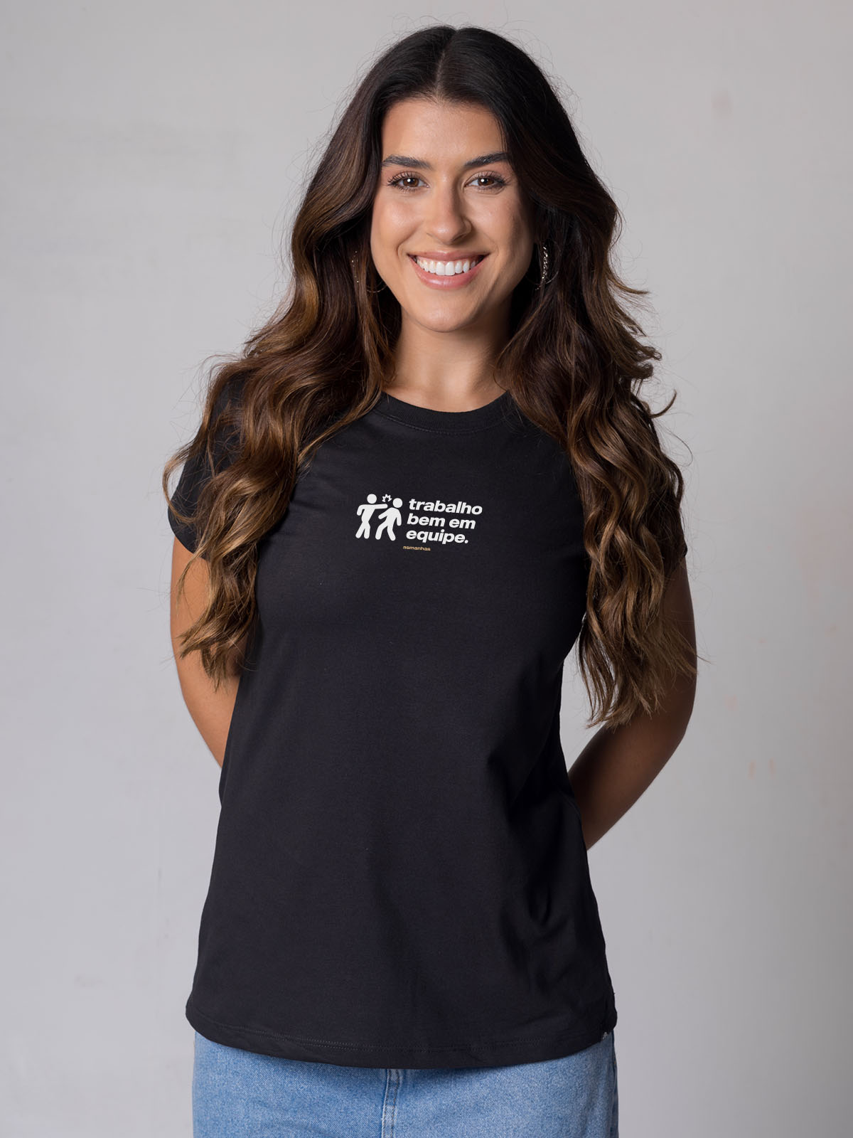 Camiseta Feminina Trabalho Bem em Equipe Asmanhas