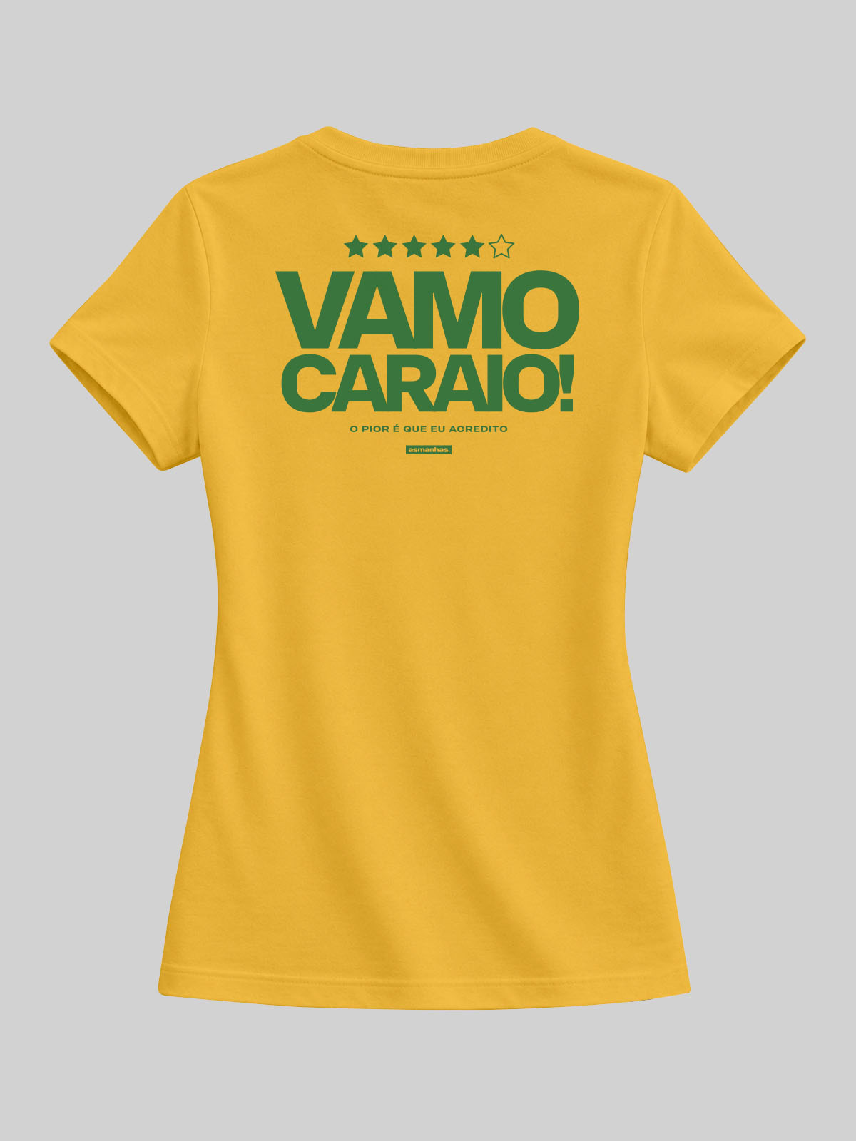 Camiseta Copa Feminina Vamo Caraio Costas Asmanhas