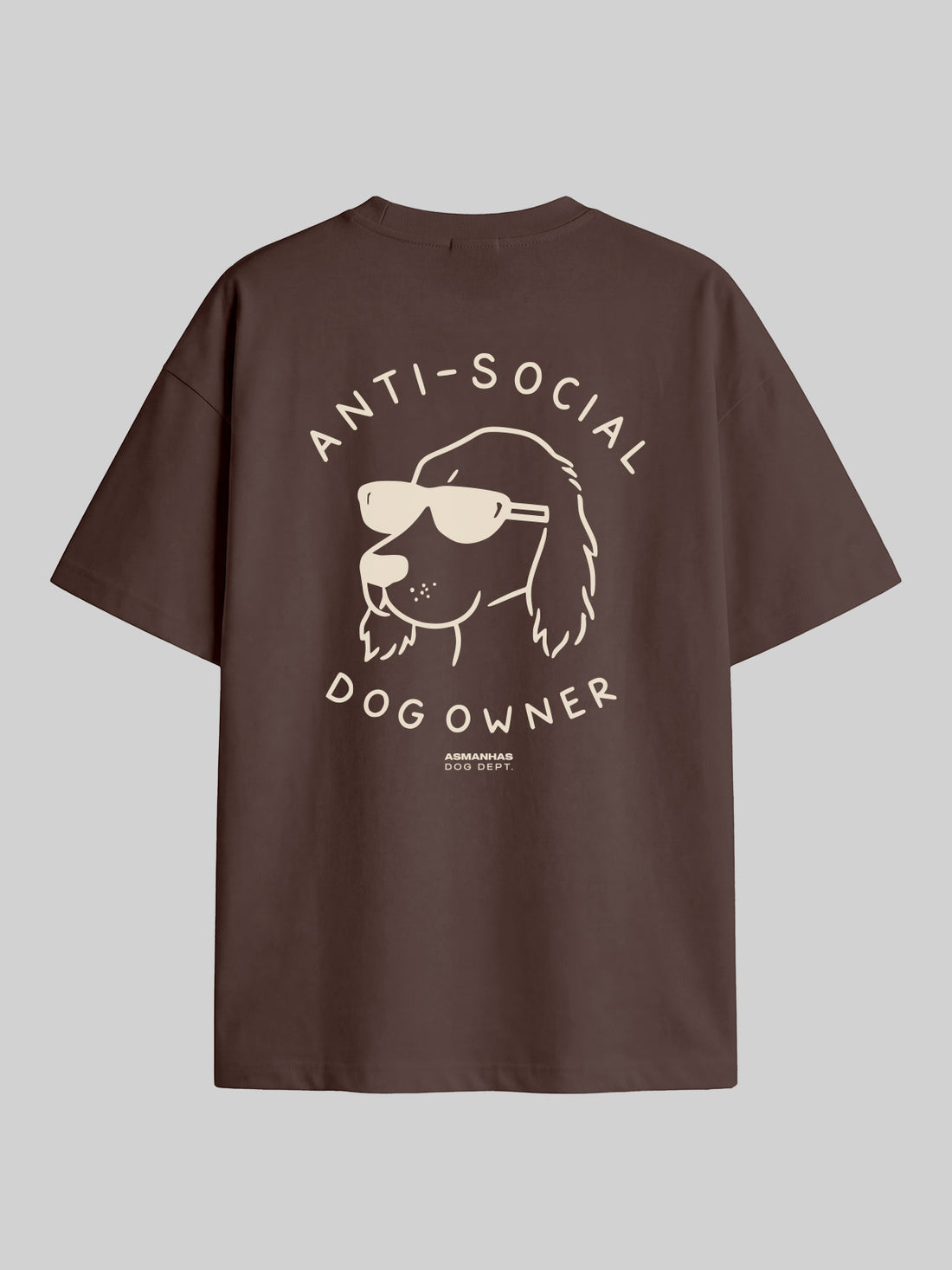 Camiseta Oversized Dono de Cachorro Antissocial Asmanhas