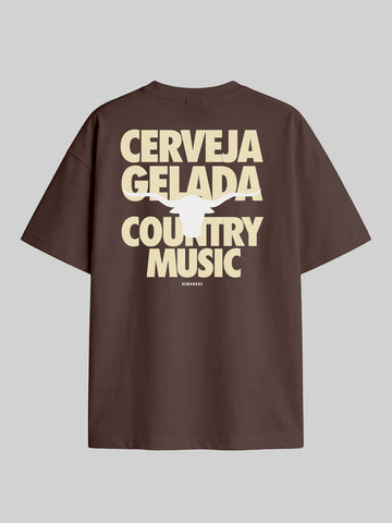 Camiseta Oversized Cerveja Gelada Country Music Country Music Asmanhas