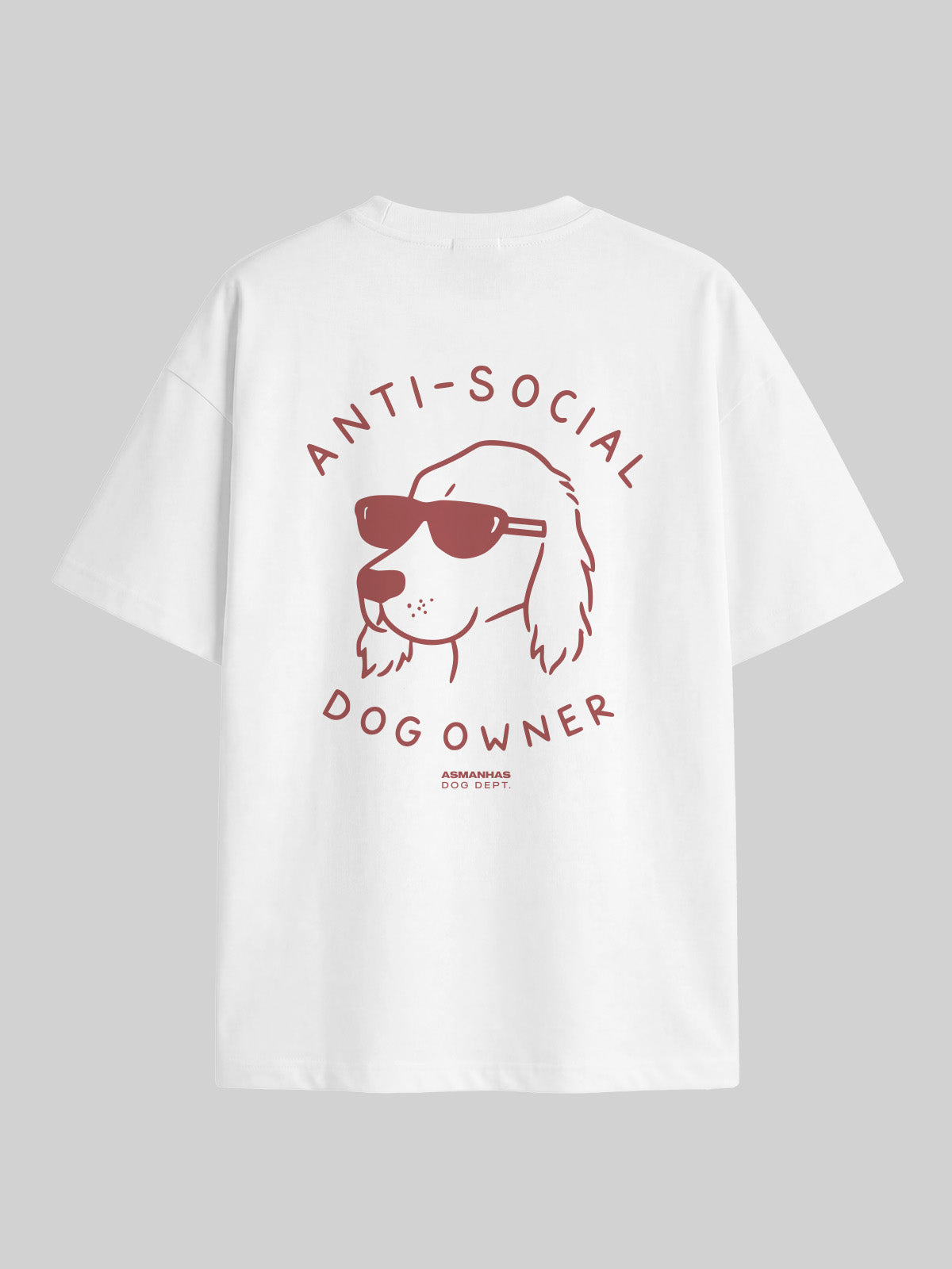 Camiseta Oversized Dono de Cachorro Antissocial Asmanhas