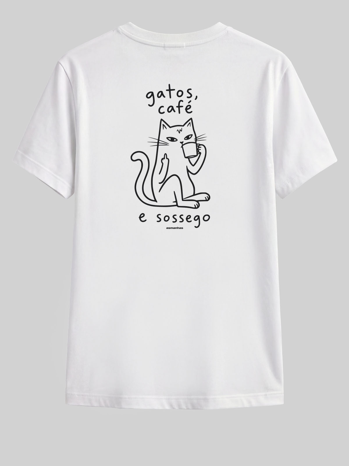 Camiseta Gatos Café e Sossego Asmanhas
