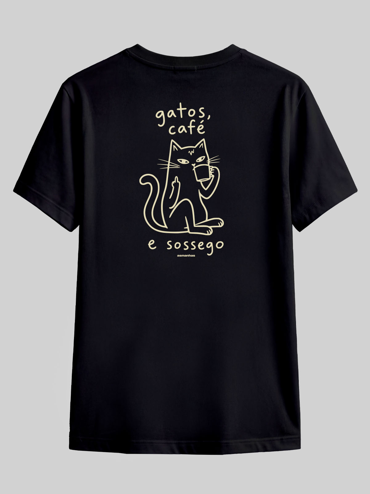 Camiseta Gatos Café e Sossego Asmanhas
