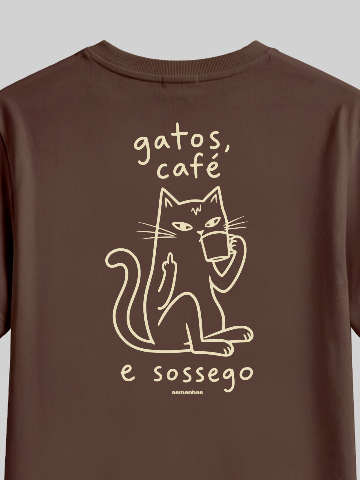 Camiseta Feminina Gatos Café e Sossego Asmanhas