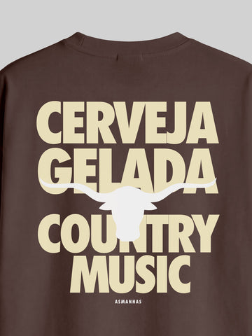 Camiseta Oversized Cerveja Gelada Country Music Country Music Asmanhas