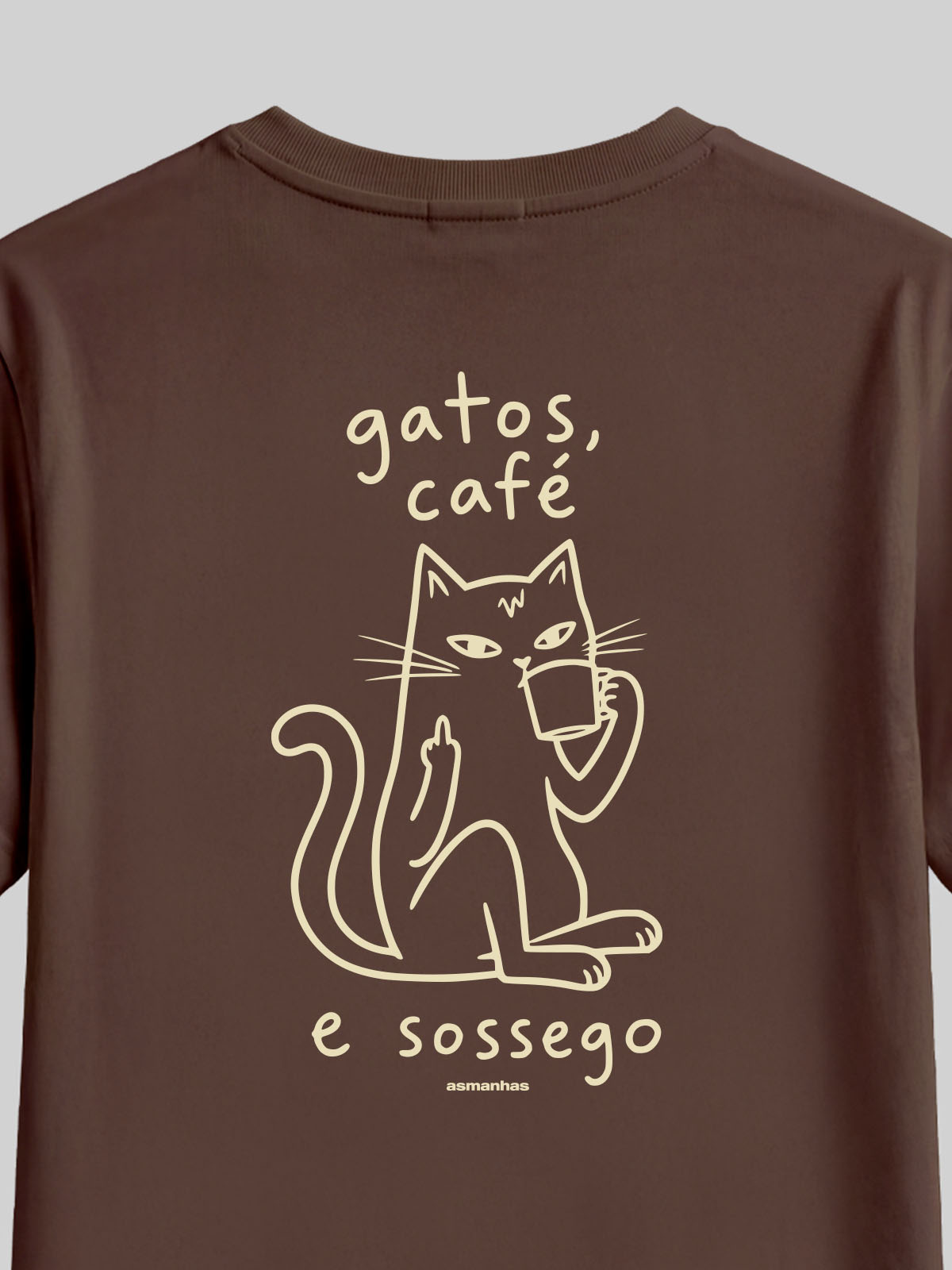 Camiseta Gatos Café e Sossego Asmanhas