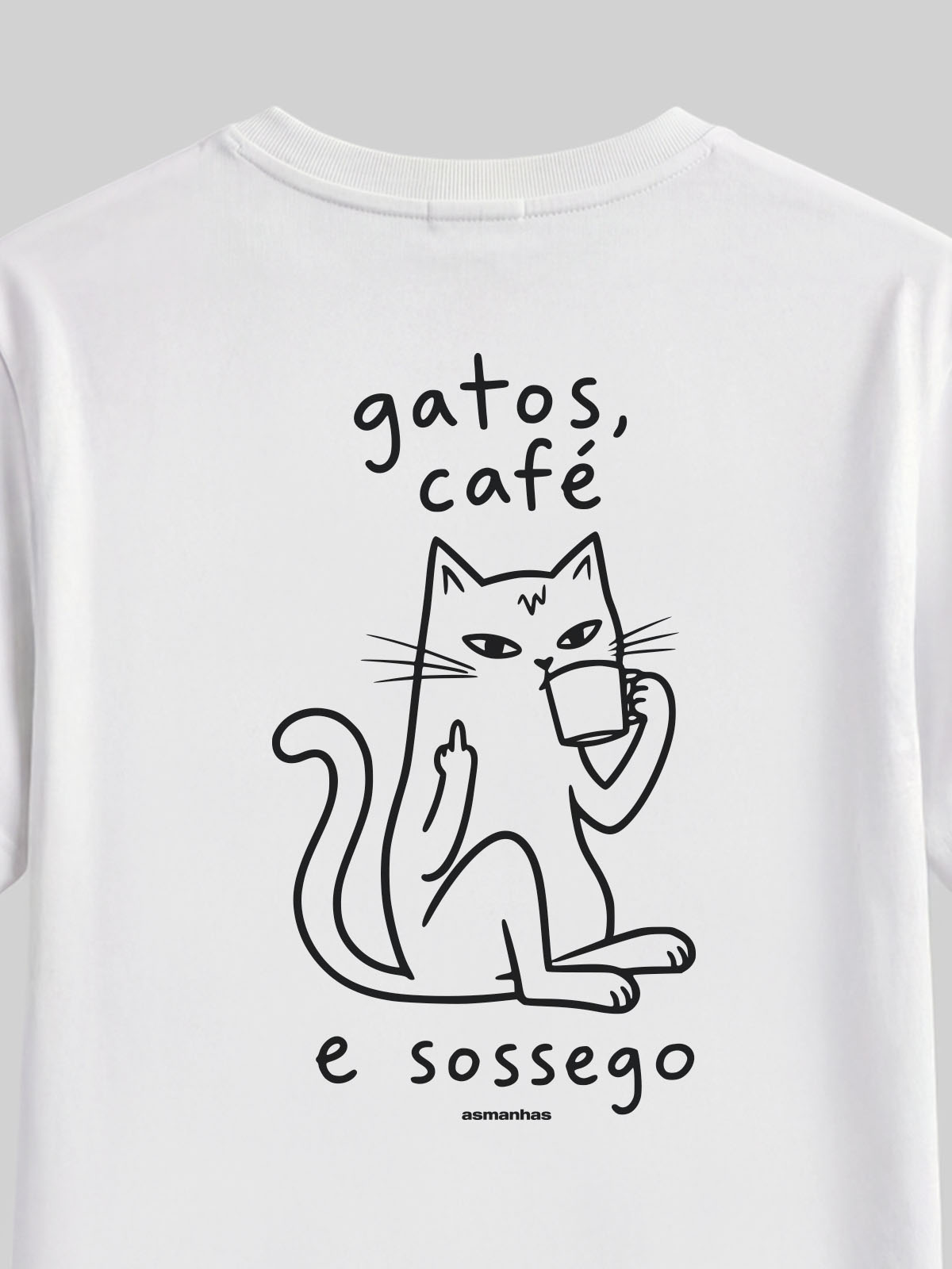 Camiseta Feminina Gatos Café e Sossego Asmanhas