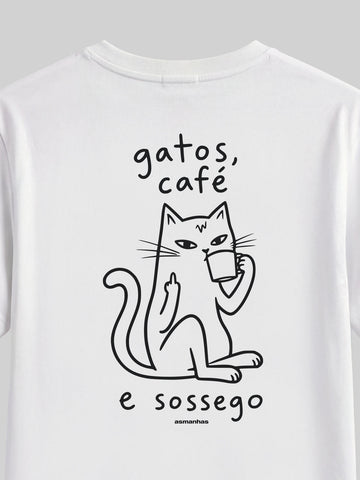 Camiseta Feminina Gatos Café e Sossego Asmanhas