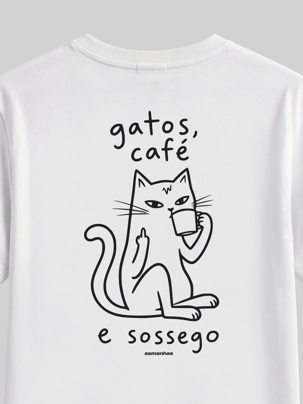Camiseta Gatos Café e Sossego Asmanhas