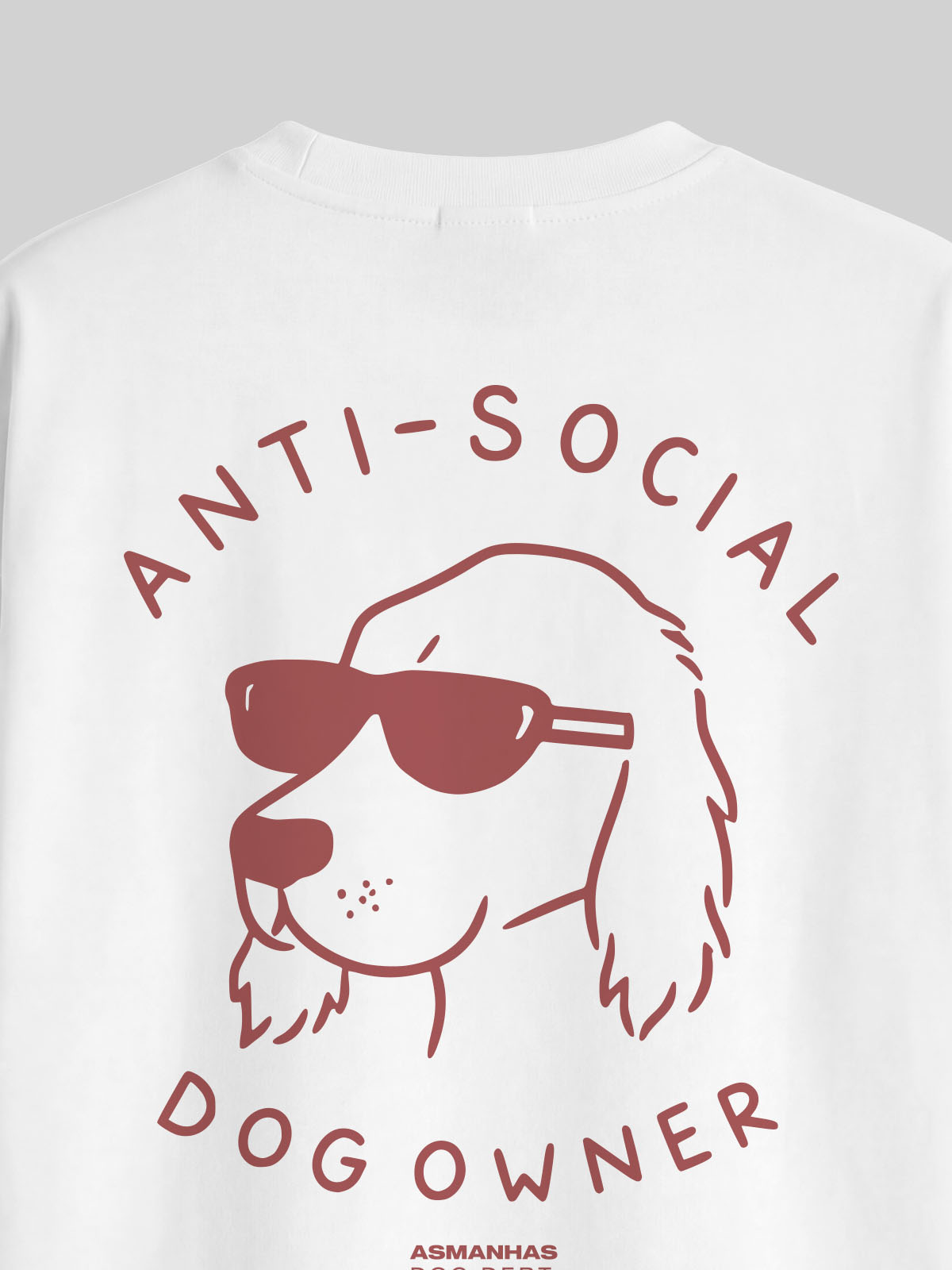 Camiseta Oversized Dono de Cachorro Antissocial Asmanhas